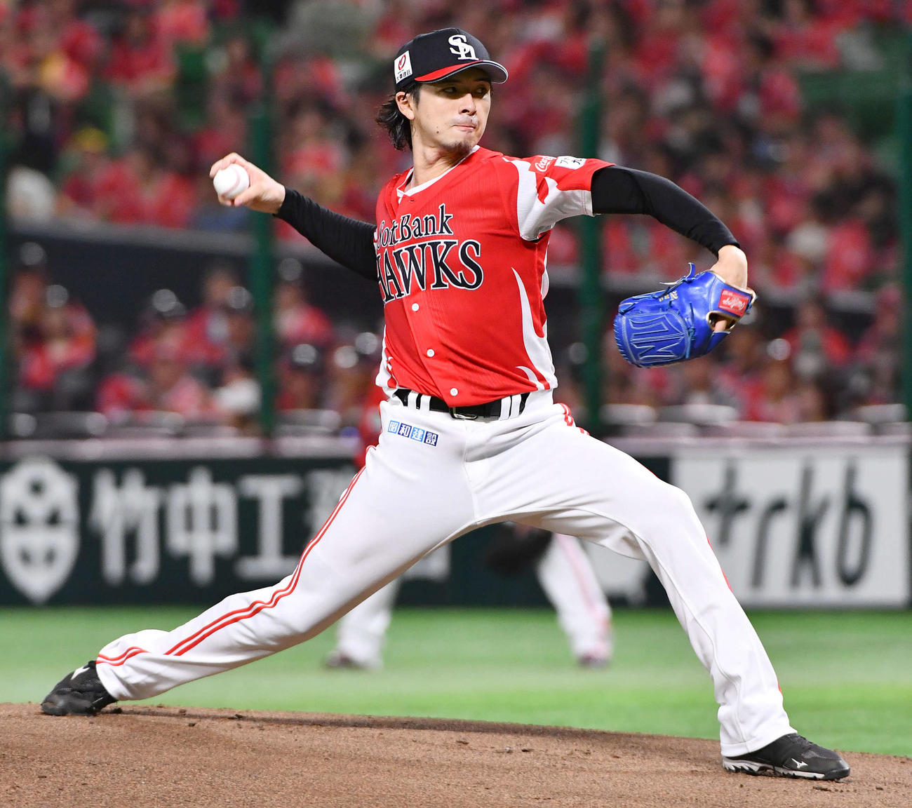ソフトバンク対楽天　ソフトバンク先発の上沢（撮影・岩下翔太）