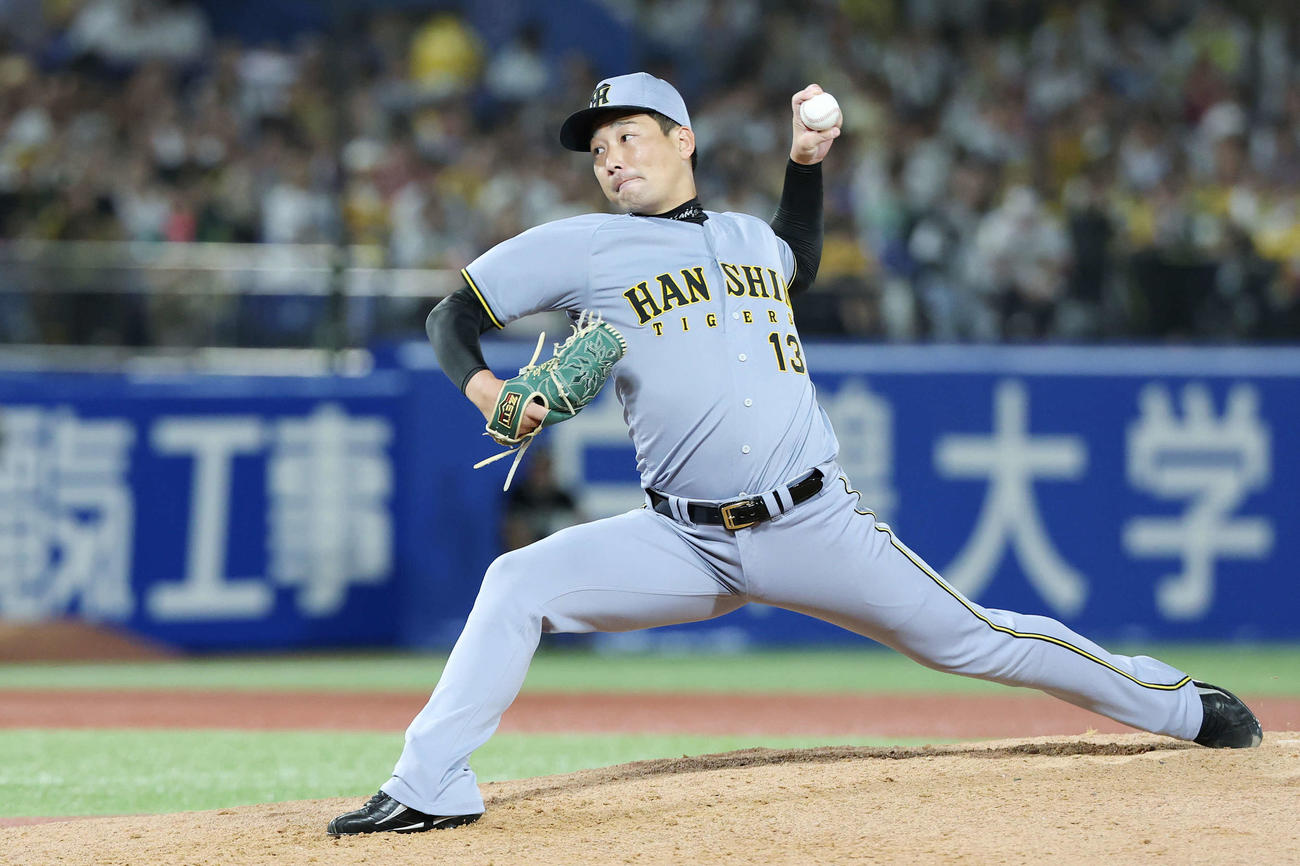阪神岩崎優（2025年8月1日撮影）