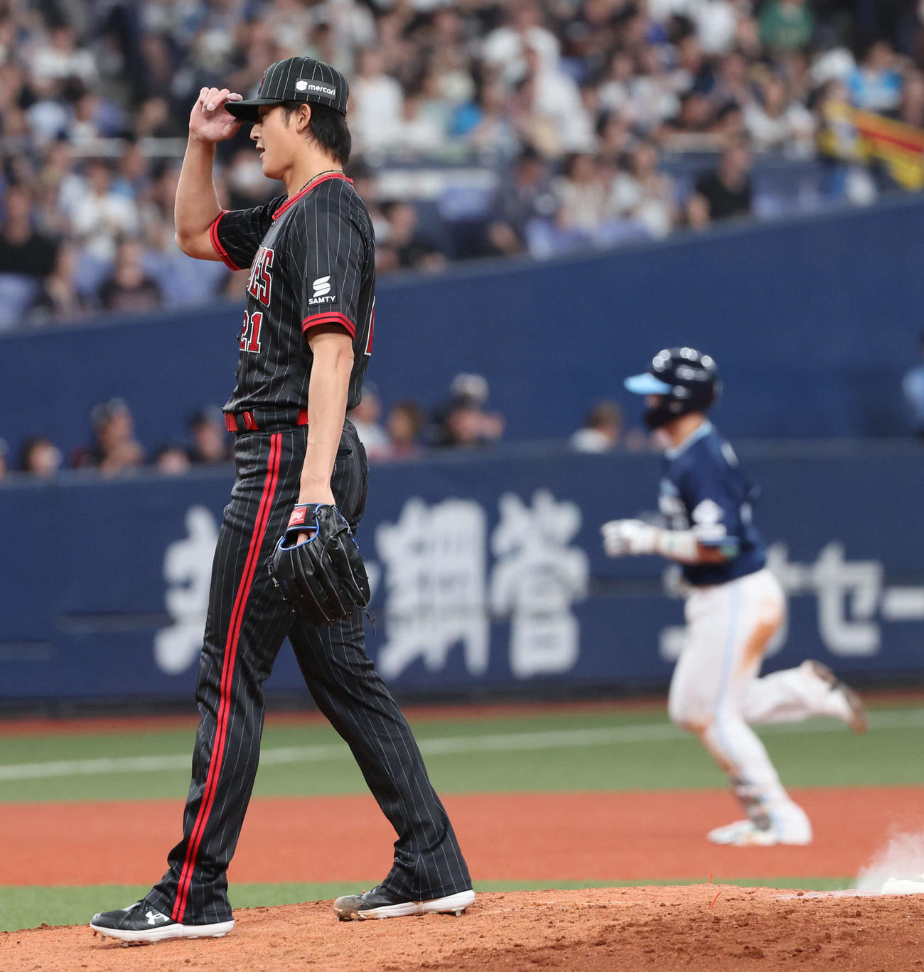 オリックス対日本ハム　6回表日本ハム1死、オリックス2番手の山崎は郡司に本塁打を許す（撮影・西尾就之）