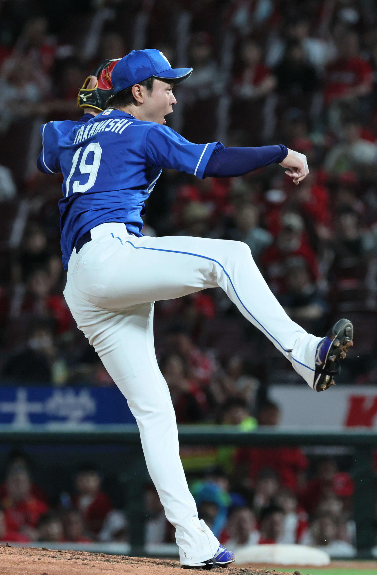 広島対中日　9回裏広島、好投を続ける高橋宏（撮影・加藤孝規）