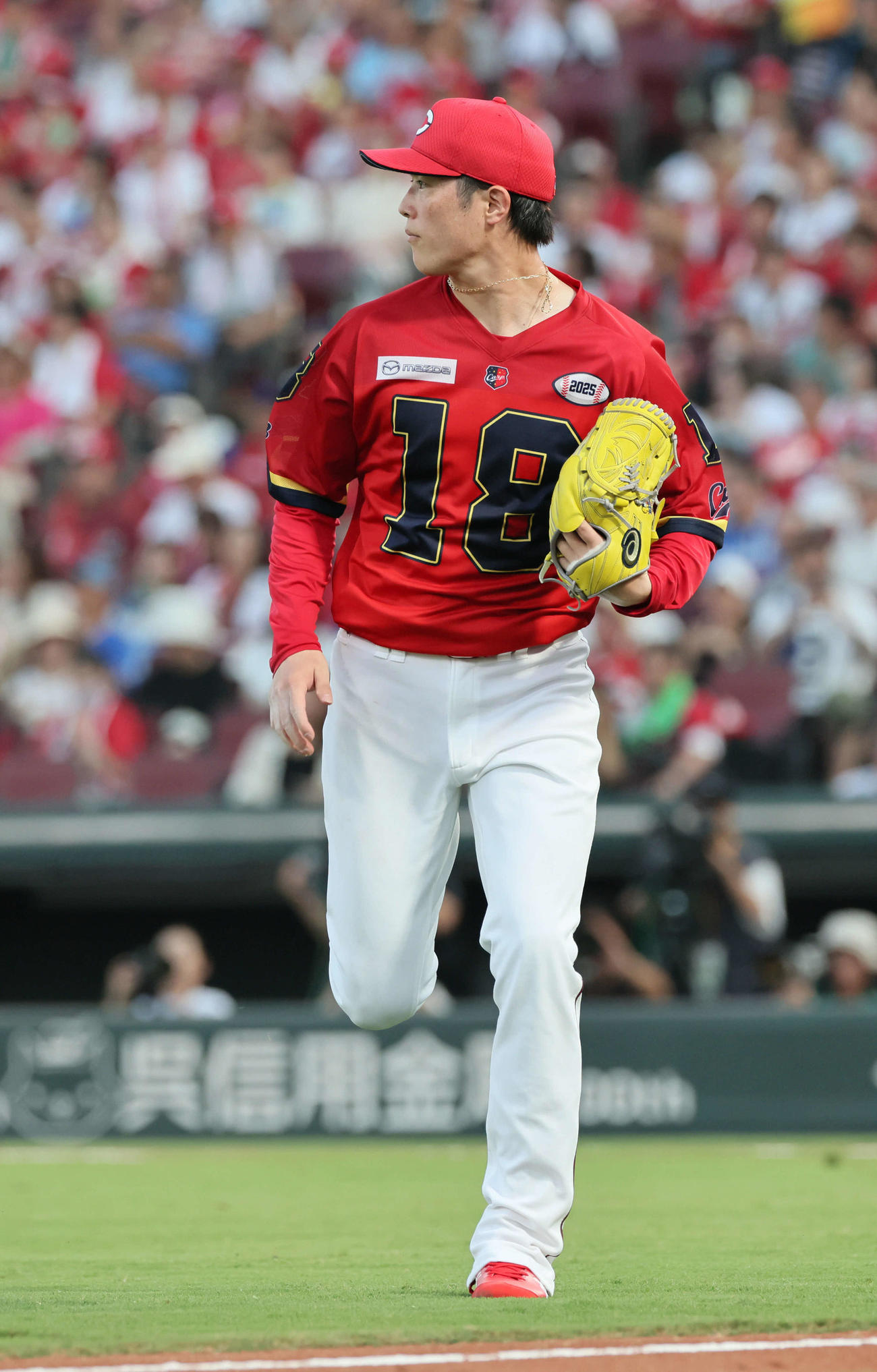 広島対中日　3回表中日2死一、三塁、上林に先制右適時打を浴びた森下（撮影・加藤孝規）