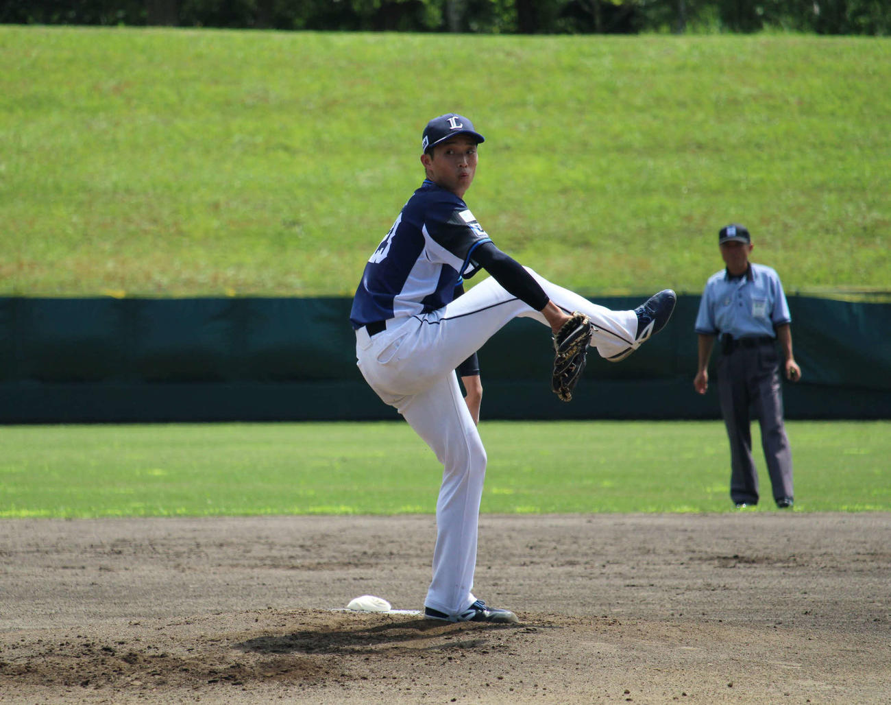 西武3軍－北海道F選抜　先発好投した西武冨士（撮影・金子真仁）