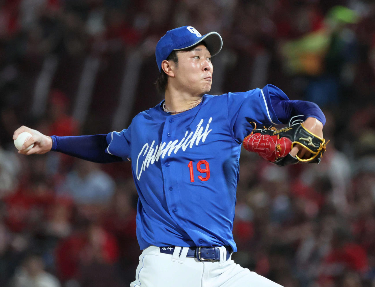 広島対中日　6回裏広島、好投する中日先発の高橋宏（撮影・加藤孝規）