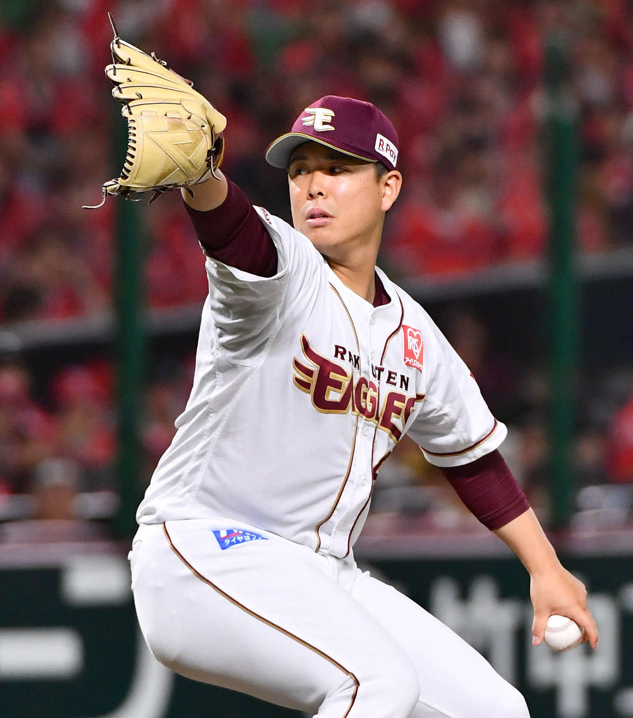 ソフトバンク対楽天　楽天先発の藤井（撮影・岩下翔太）