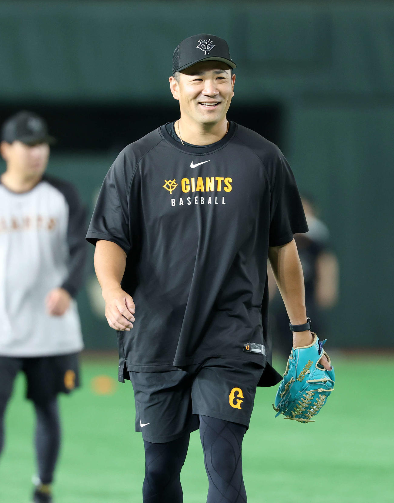 巨人対DeNA　笑顔を見せる巨人田中将（撮影・鈴木正人）
