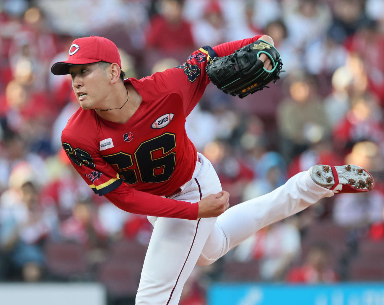 広島対中日　広島先発の遠藤（撮影・加藤孝規）