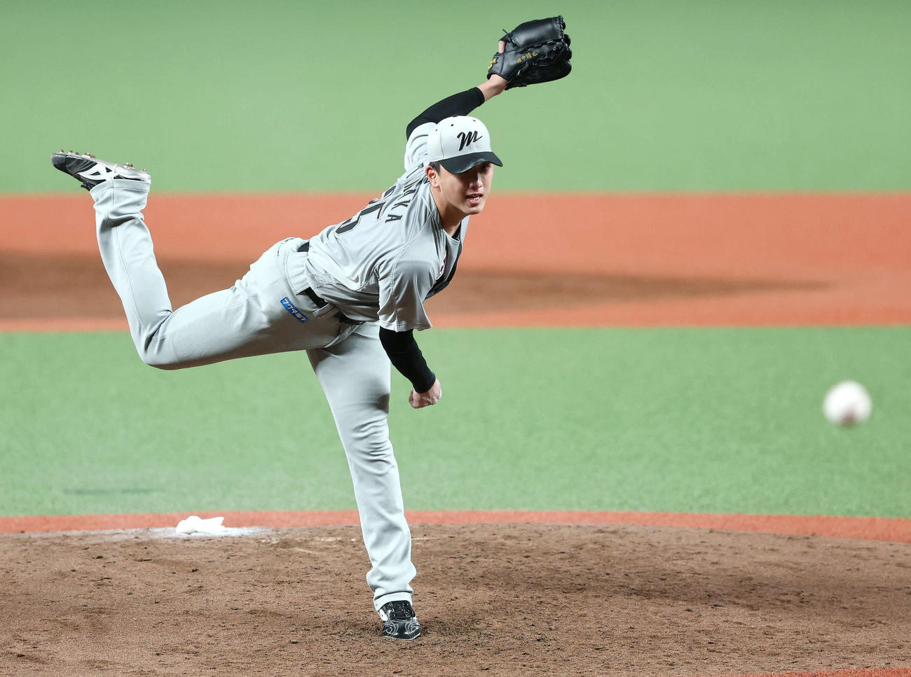 西武対ロッテ　5回裏、力投する田中晴（撮影・河田真司）