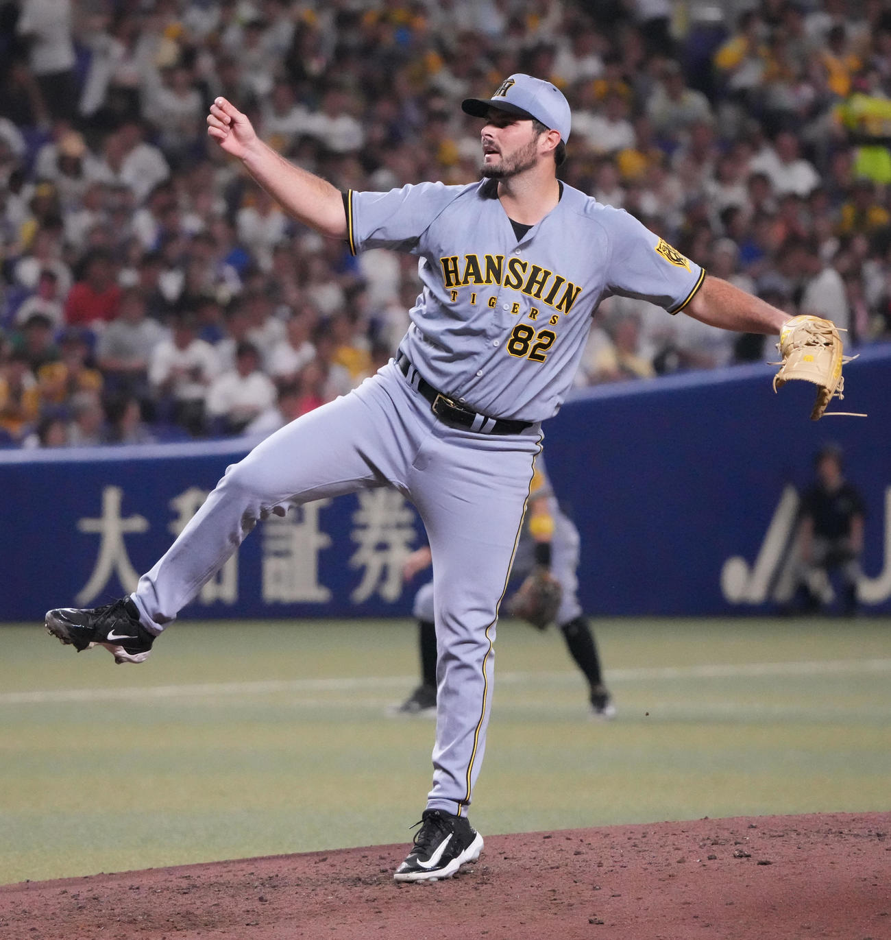 中日対阪神　7回裏、阪神2番手で登板するハートウィグ（撮影・森本幸一）