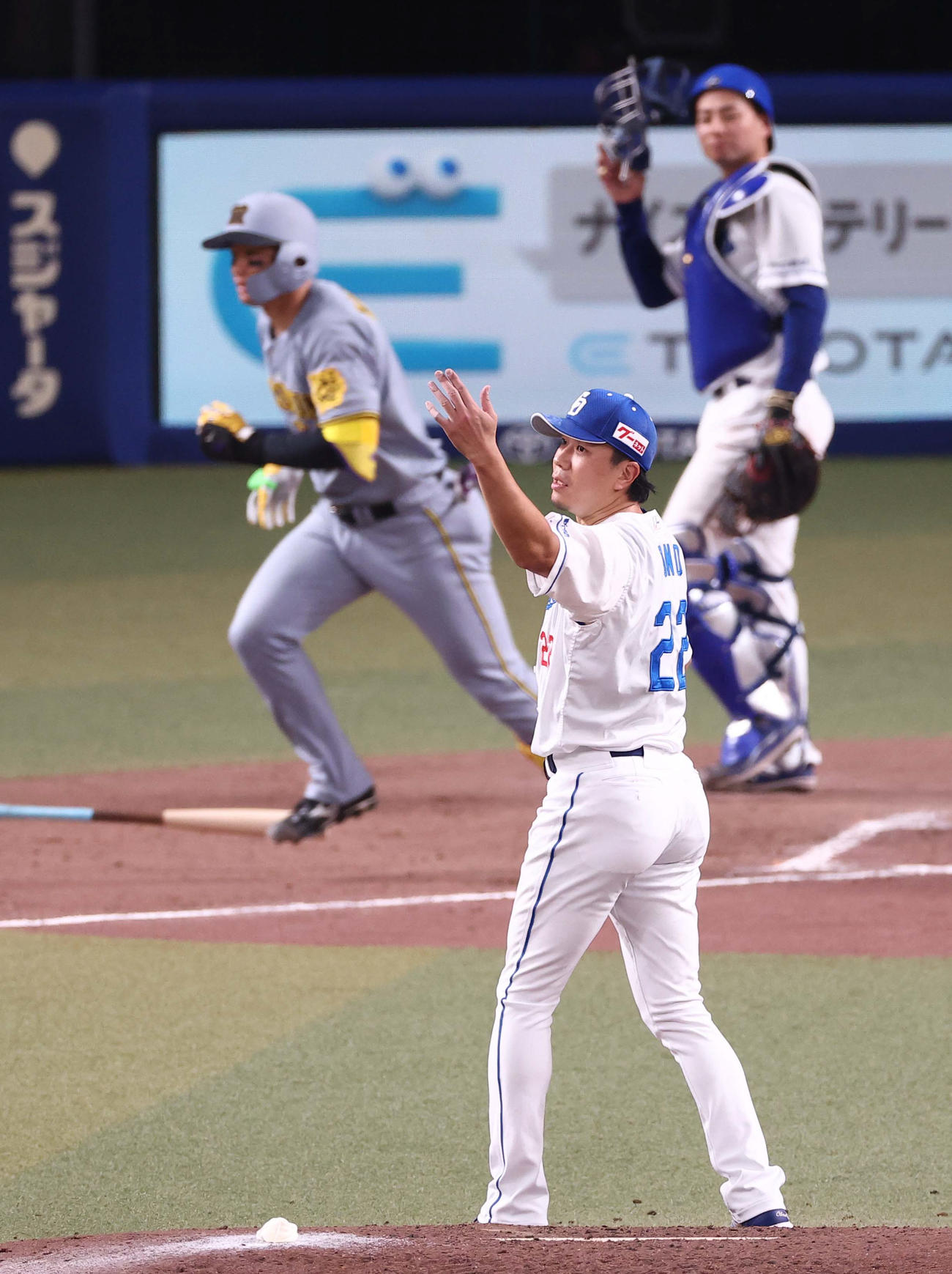 中日対阪神　5回表阪神2死、大野は森下を右飛に打ち取る（撮影・上田博志）