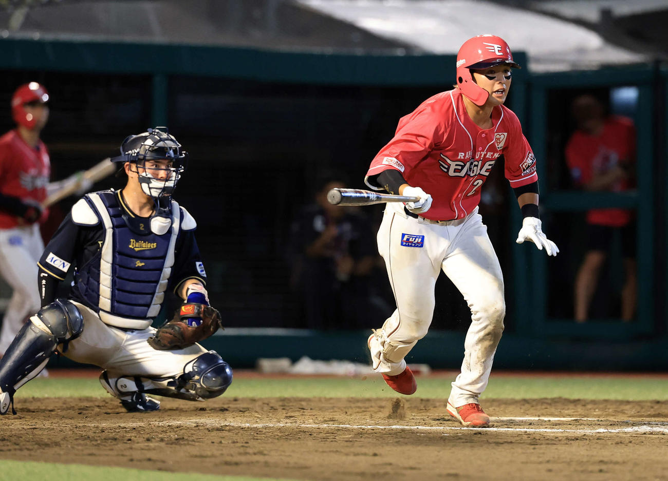楽天対オリックス　11回裏楽天2死二塁、黒川はサヨナラ適時打を放つ（撮影・浅見桂子）
