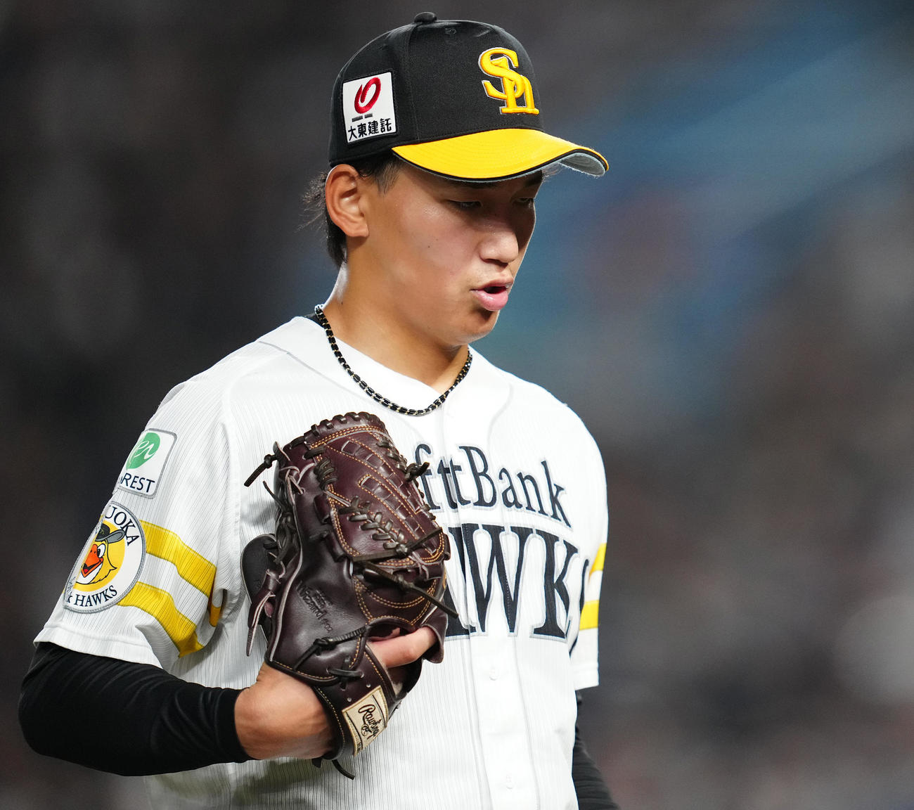 5日ロッテ戦、5回途中で降板するソフトバンク前田悠伍