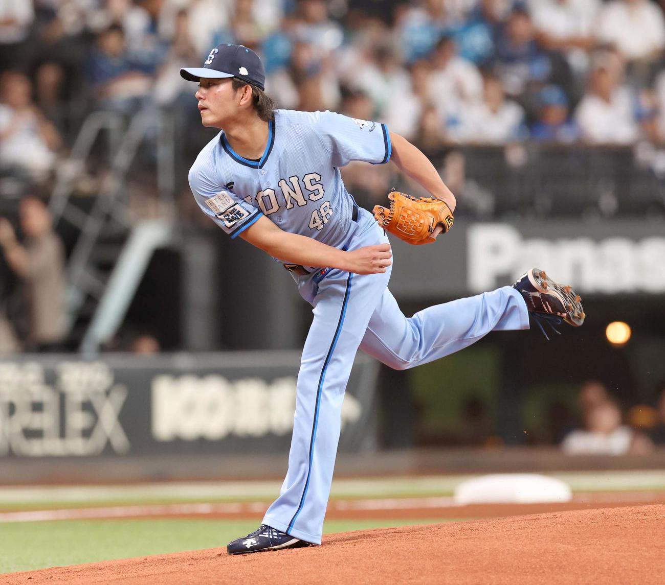 日本ハム対西武　西武先発の今井（撮影・黒川智章）