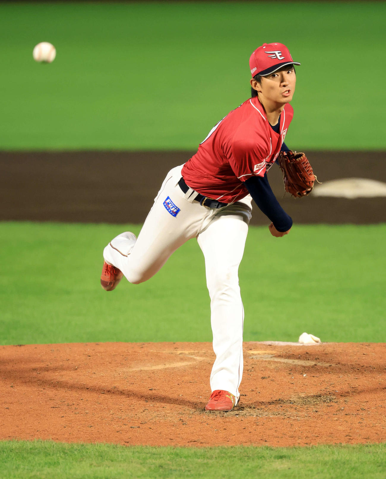 楽天対オリックス　力投する楽天先発の荘司（撮影・浅見桂子）