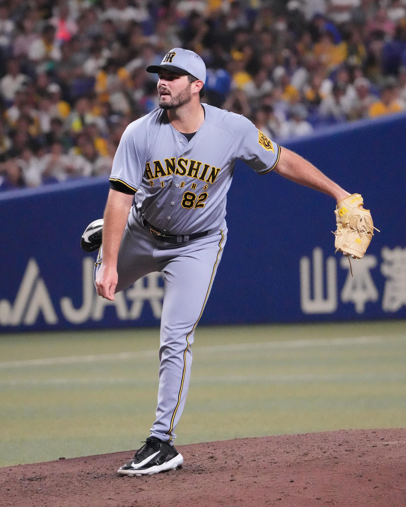 中日対阪神　7回裏、阪神4番手で登板するハートウィグ（撮影・森本幸一）