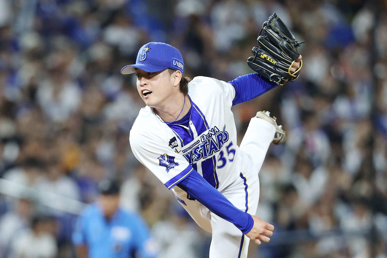 DeNA対巨人　DeNA2番手の橋本（撮影・宮地輝）