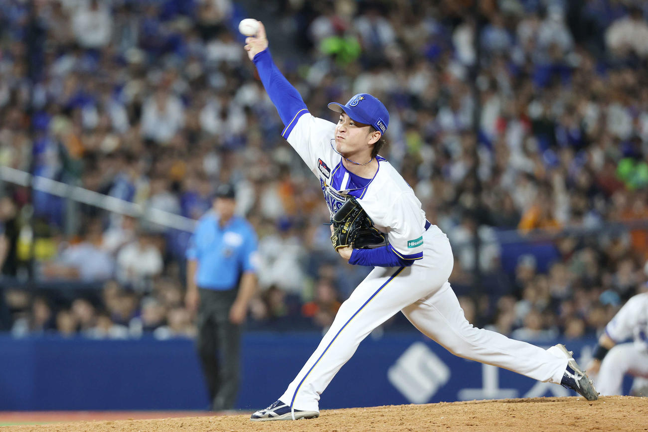 DeNA対巨人　DeNA2番手の橋本（撮影・宮地輝）