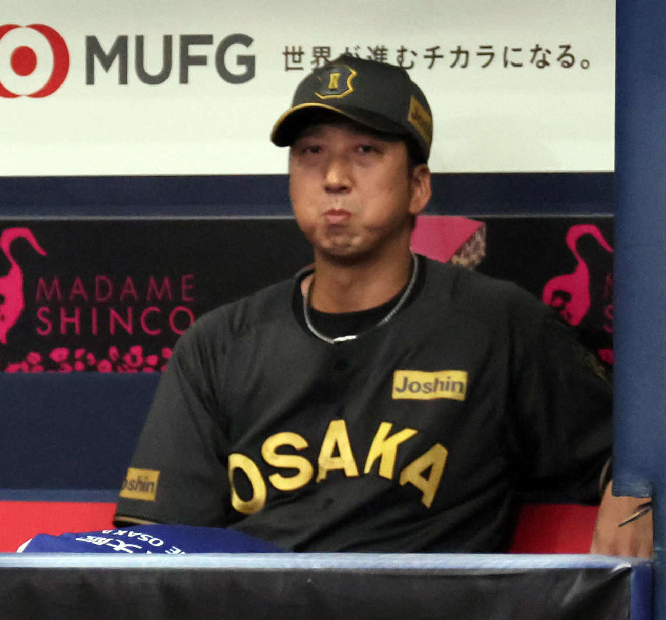 阪神対ヤクルト　ベンチで戦況を見つめる藤川監督（撮影・宮崎幸一)