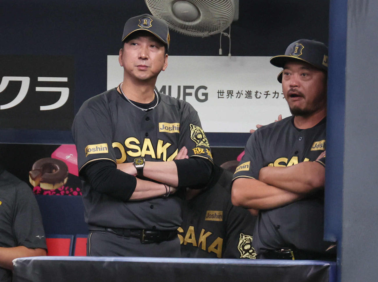 阪神対ヤクルト　ベンチで戦況を見つめる藤川監督（撮影・宮崎幸一)