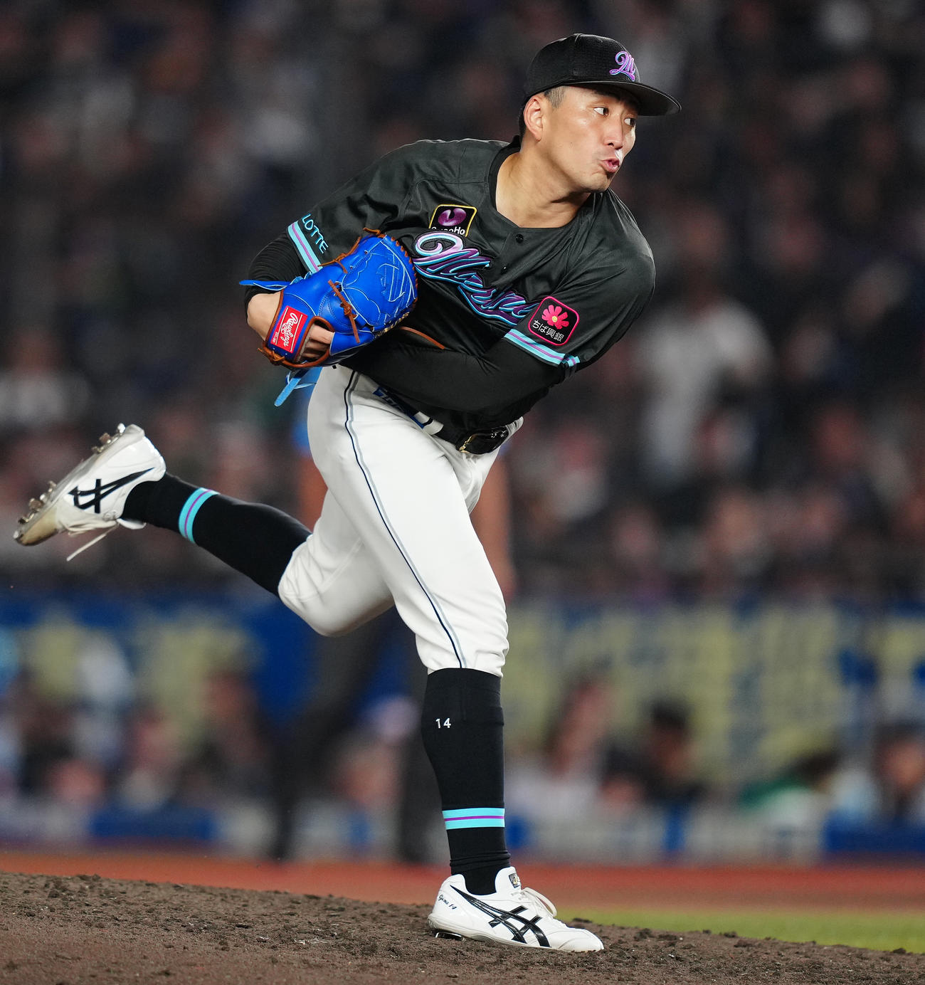 ロッテ対オリックス　先発し力投するロッテ小島（撮影・鈴木みどり）