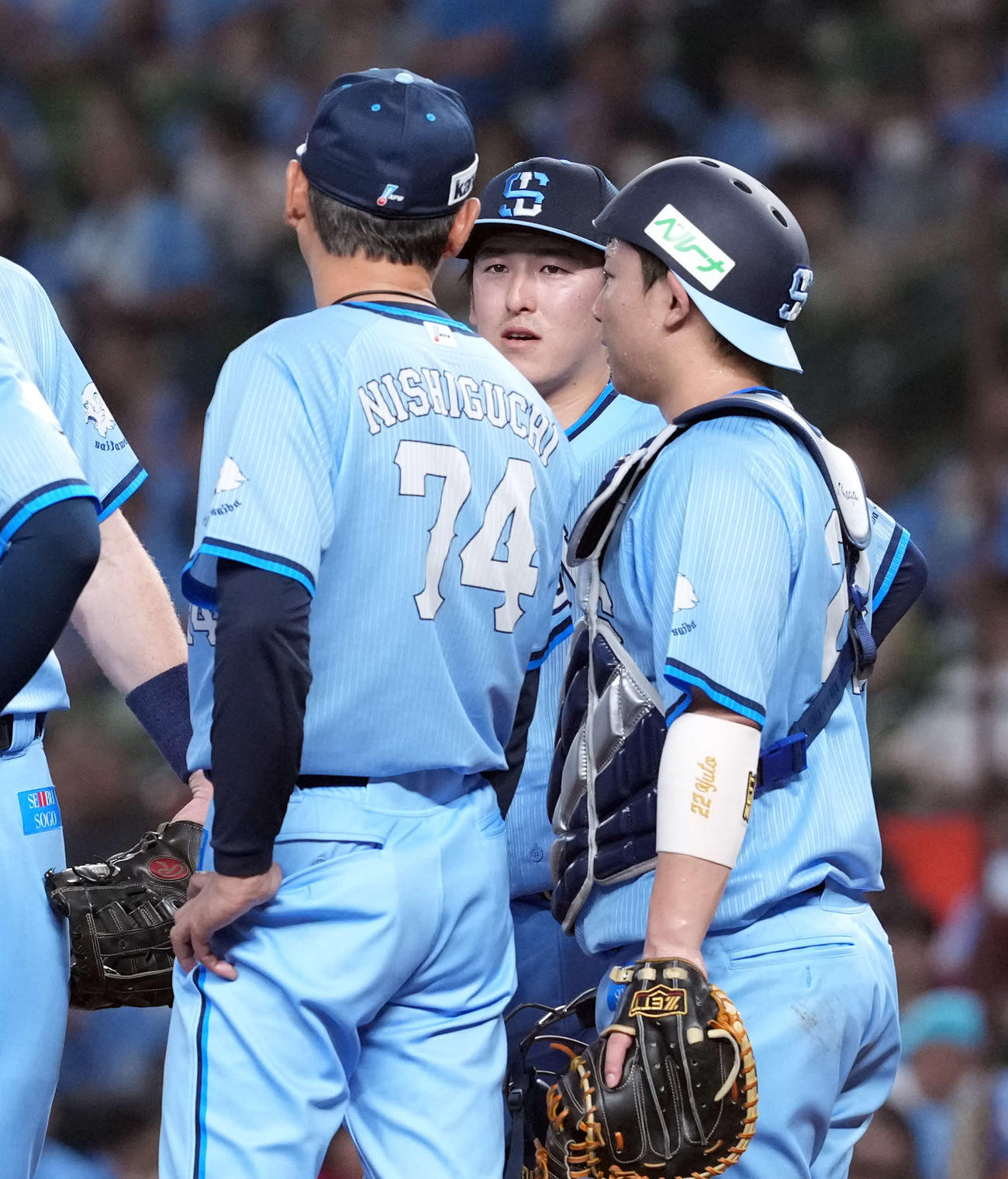 西武対楽天　8回途中で西口監督に交代を告げられる隅田（撮影・たえ見朱実）