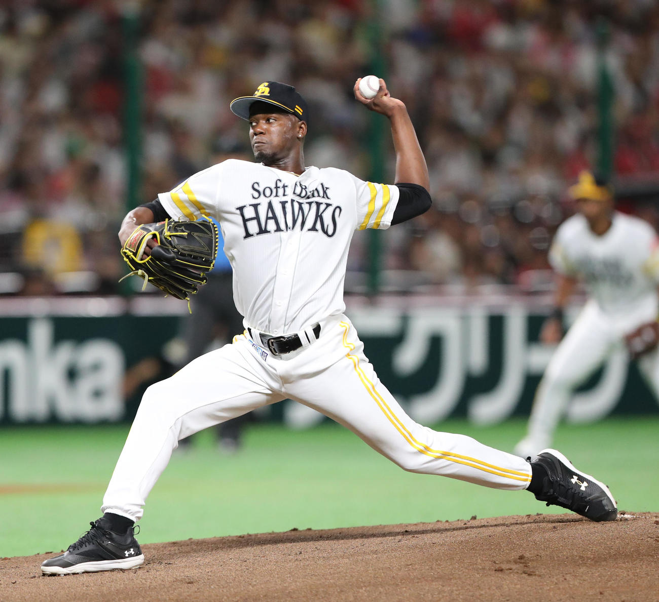 ソフトバンク対日本ハム　先発のモイネロ（撮影・梅根麻紀）