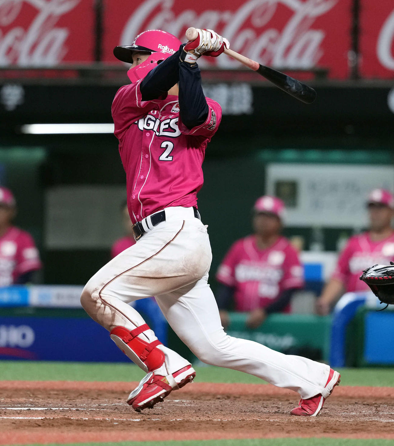 西武対楽天　8回表楽天1死一塁、中越えに適時二塁打を放つ太田（撮影・たえ見朱実）