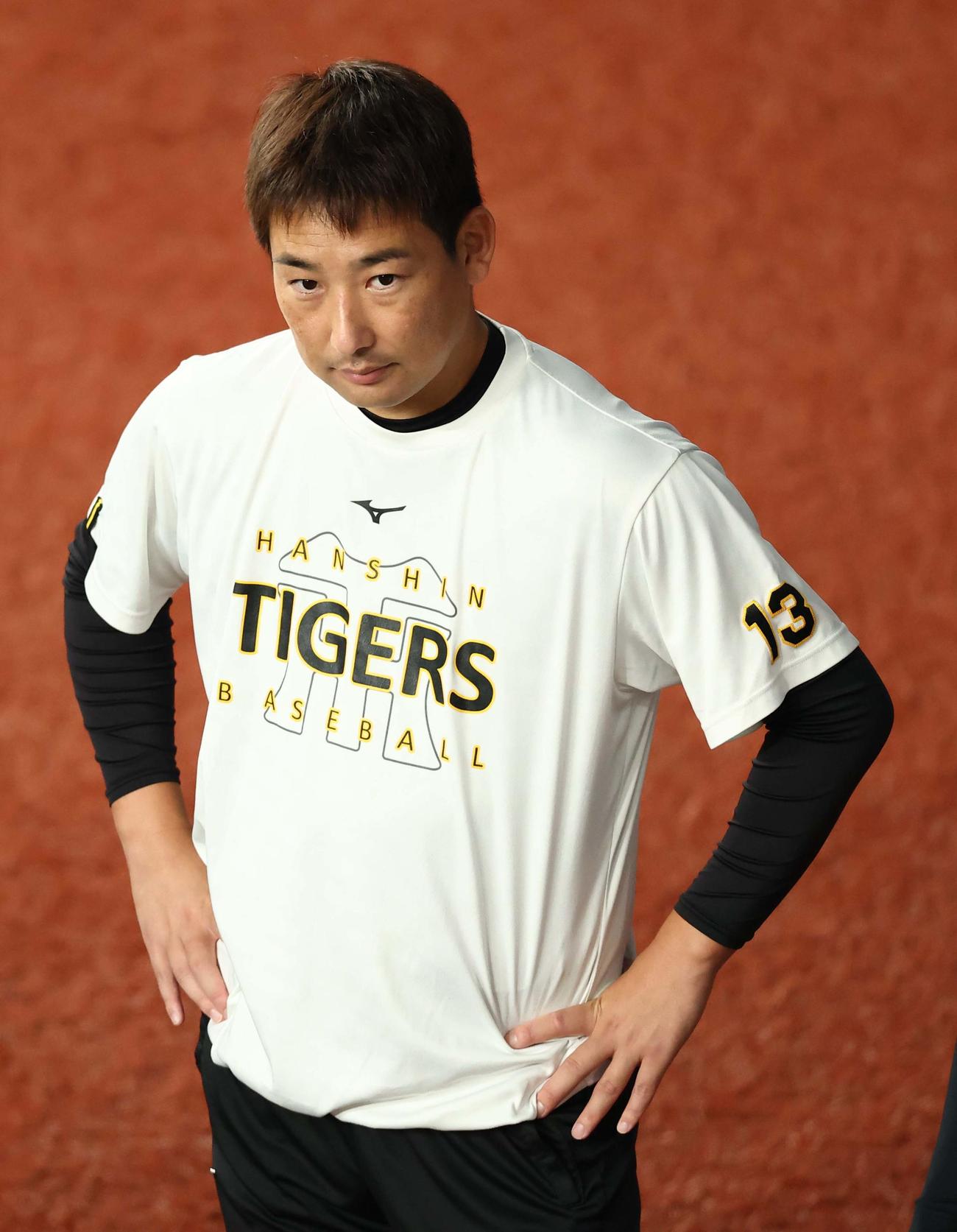 阪神岩崎優（2025年8月10日撮影）