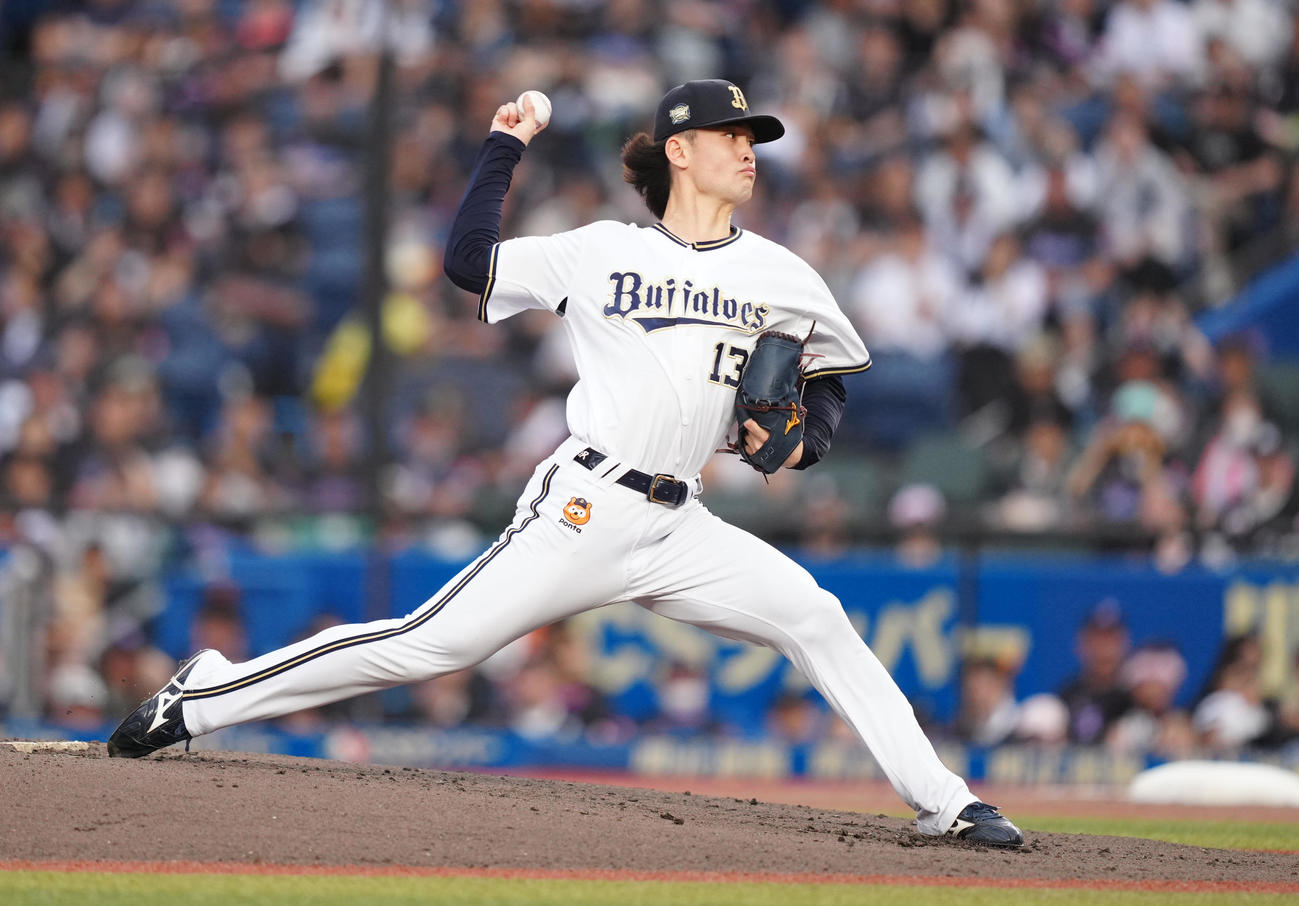ロッテ対オリックス　先発し力投するオリックス寺西（撮影・鈴木みどり）