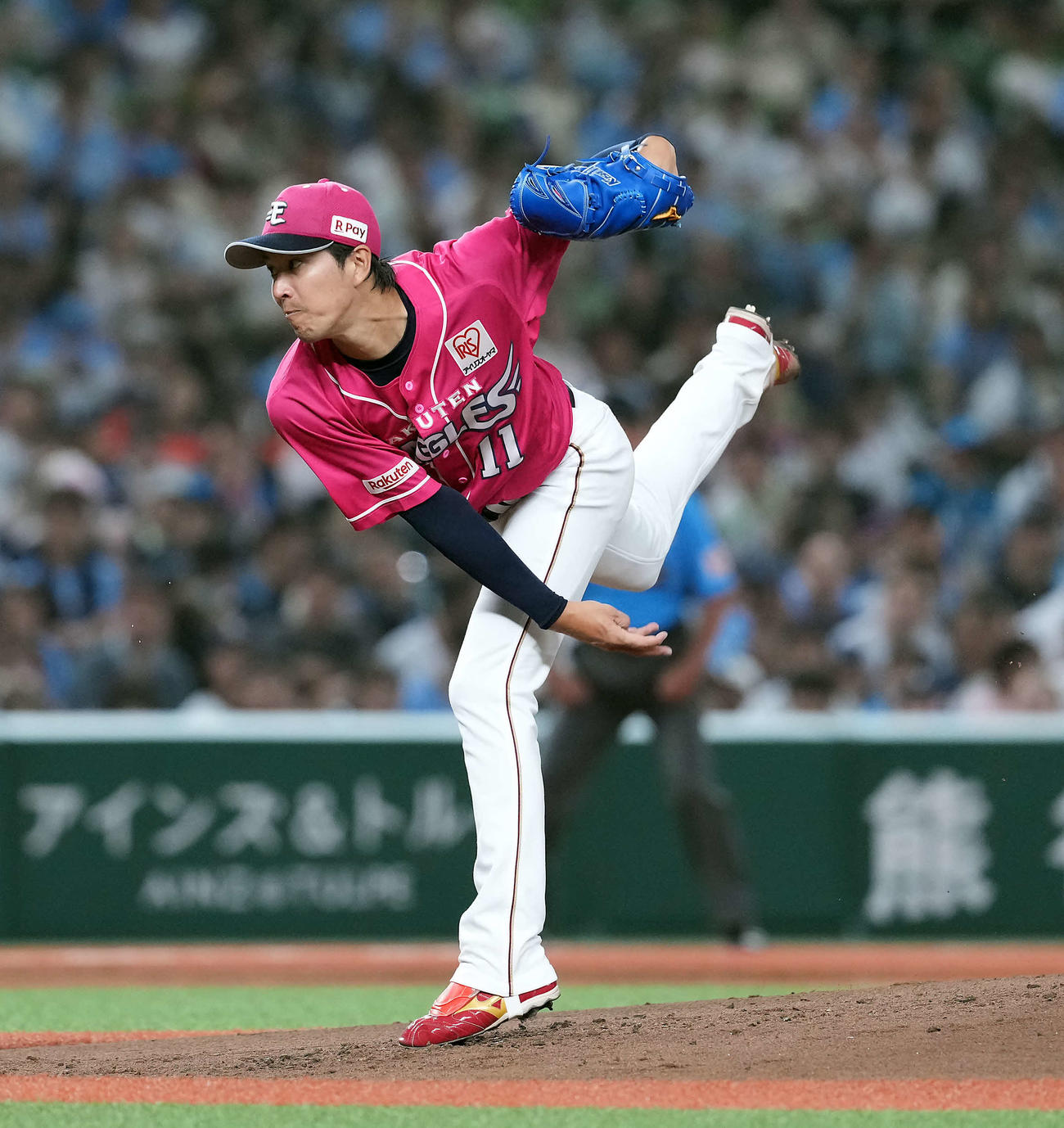 西武対楽天　楽天の先発岸（撮影・たえ見朱実）