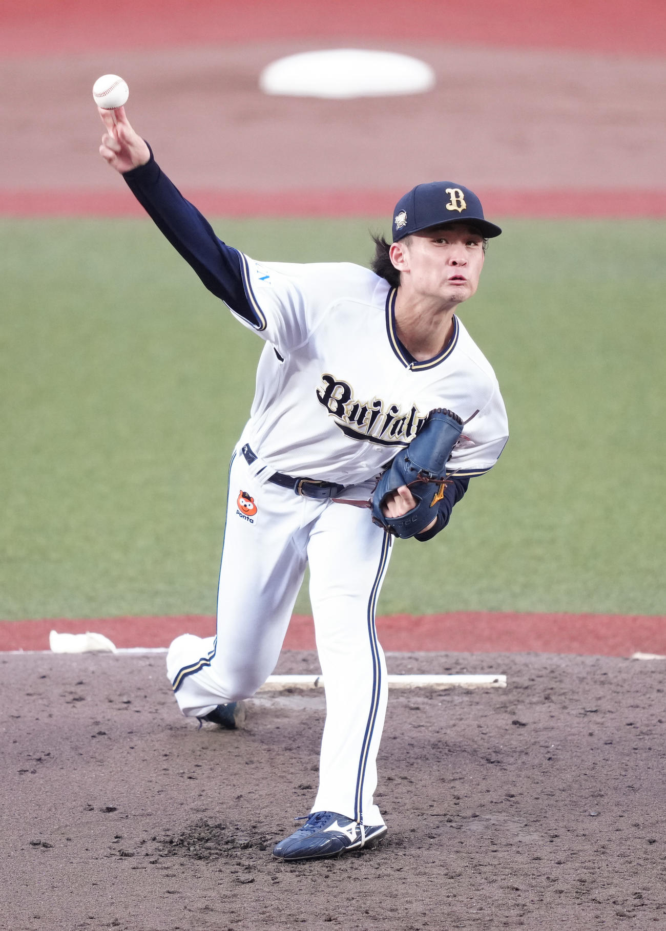 ロッテ対オリックス　先発し力投するオリックス寺西（撮影・鈴木みどり）