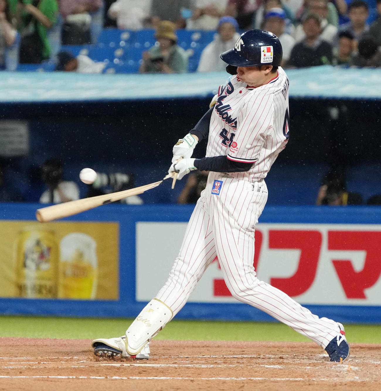 ヤクルト対DeNA 2回裏ヤクルト2死、太田はバットを折られ一飛に倒れる（撮影・小沢裕）