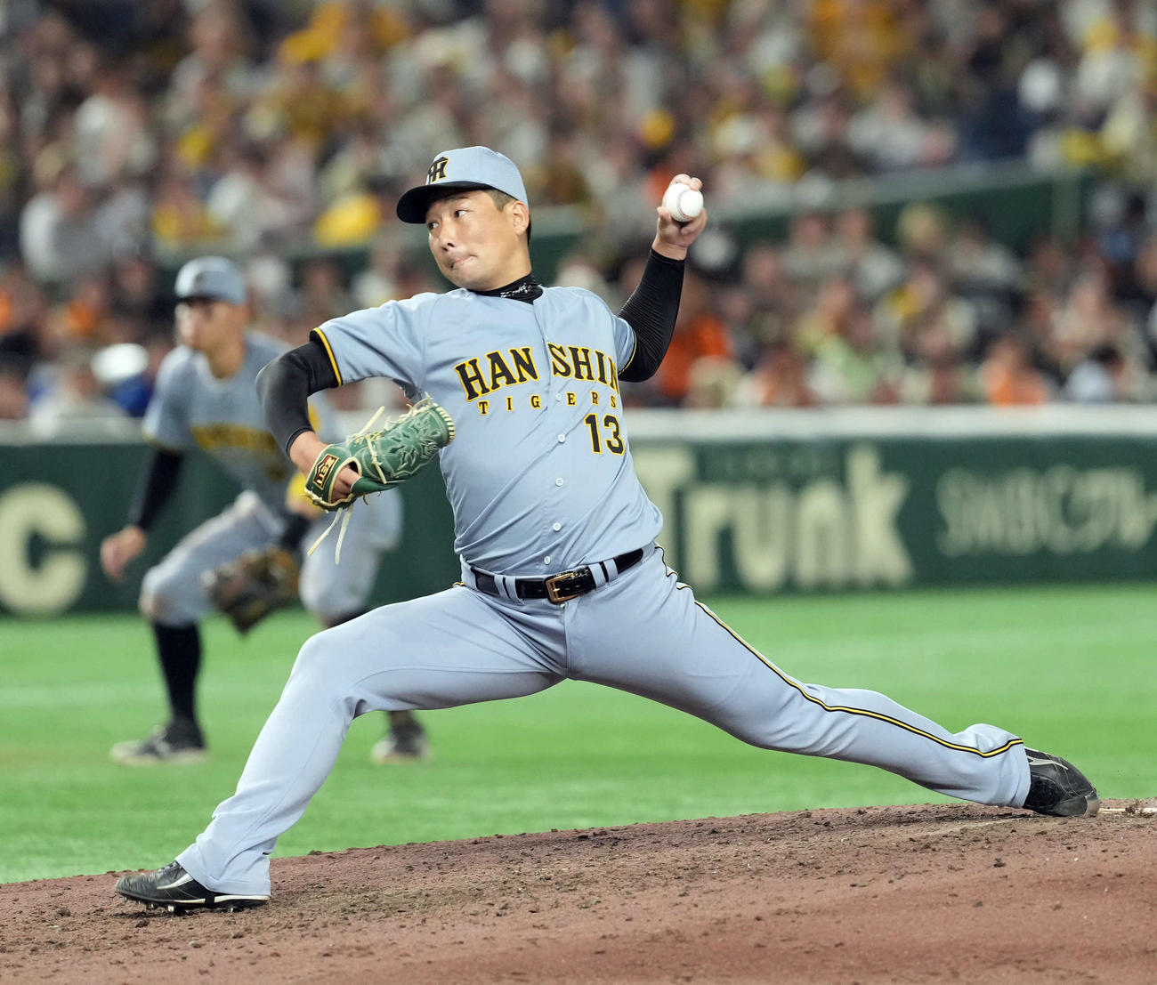 阪神岩崎優（2025年7月19日撮影）