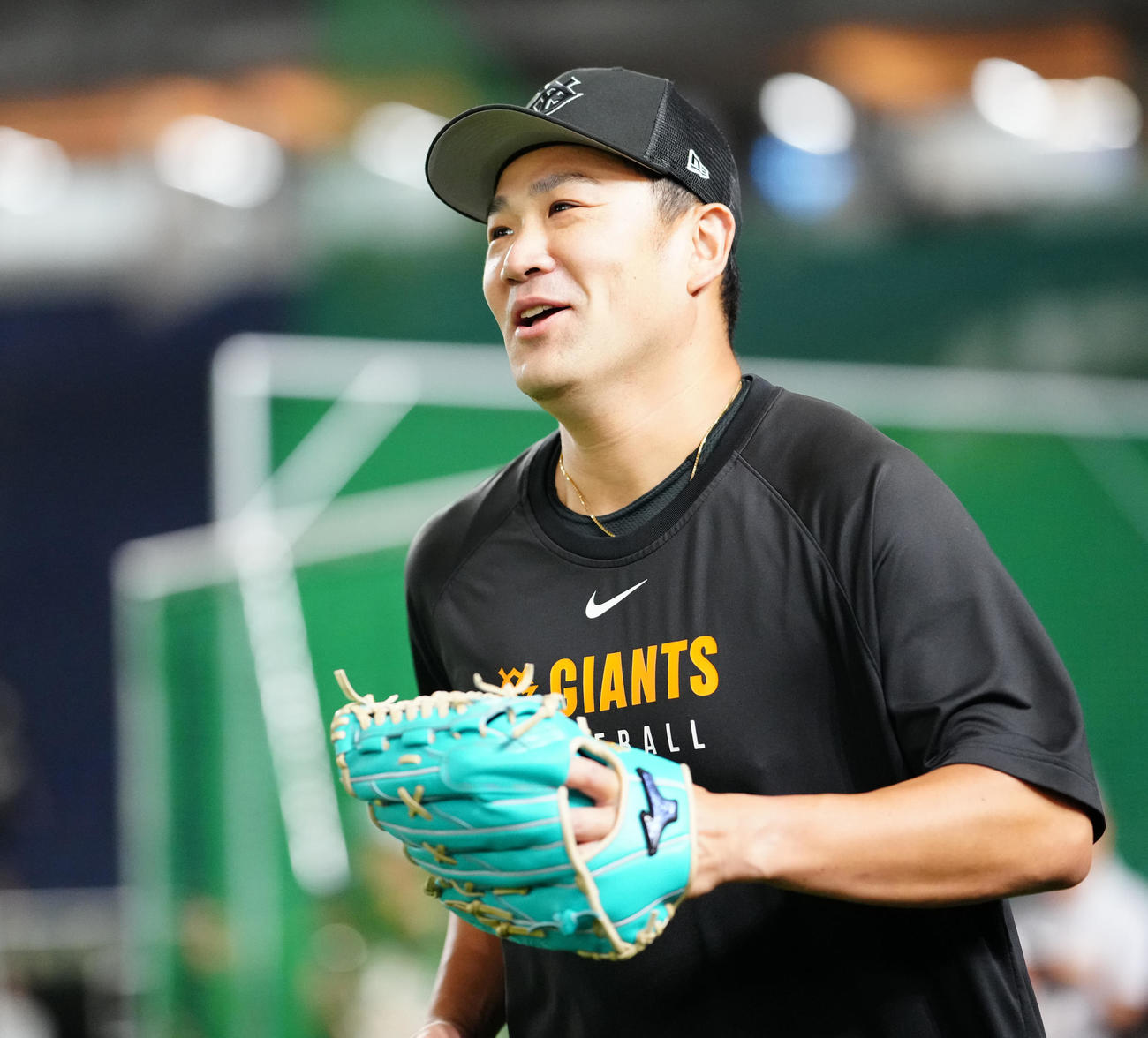巨人対中日　試合前練習に臨む巨人田中将（撮影・江口和貴）