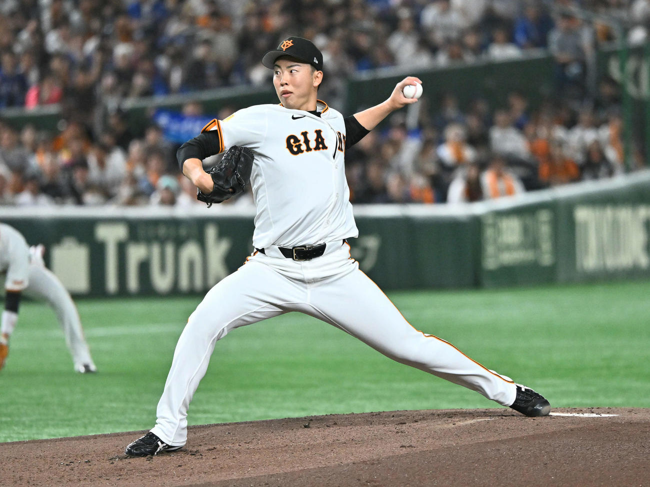 巨人対中日　巨人先発の森田（撮影・滝沢徹郎）