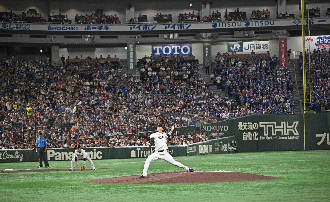 巨人対中日　巨人先発の森田（撮影・滝沢徹郎）