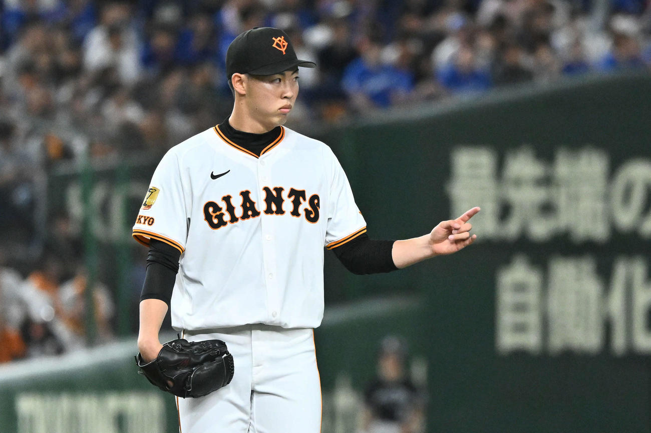 巨人対中日　巨人先発の森田（撮影・滝沢徹郎）