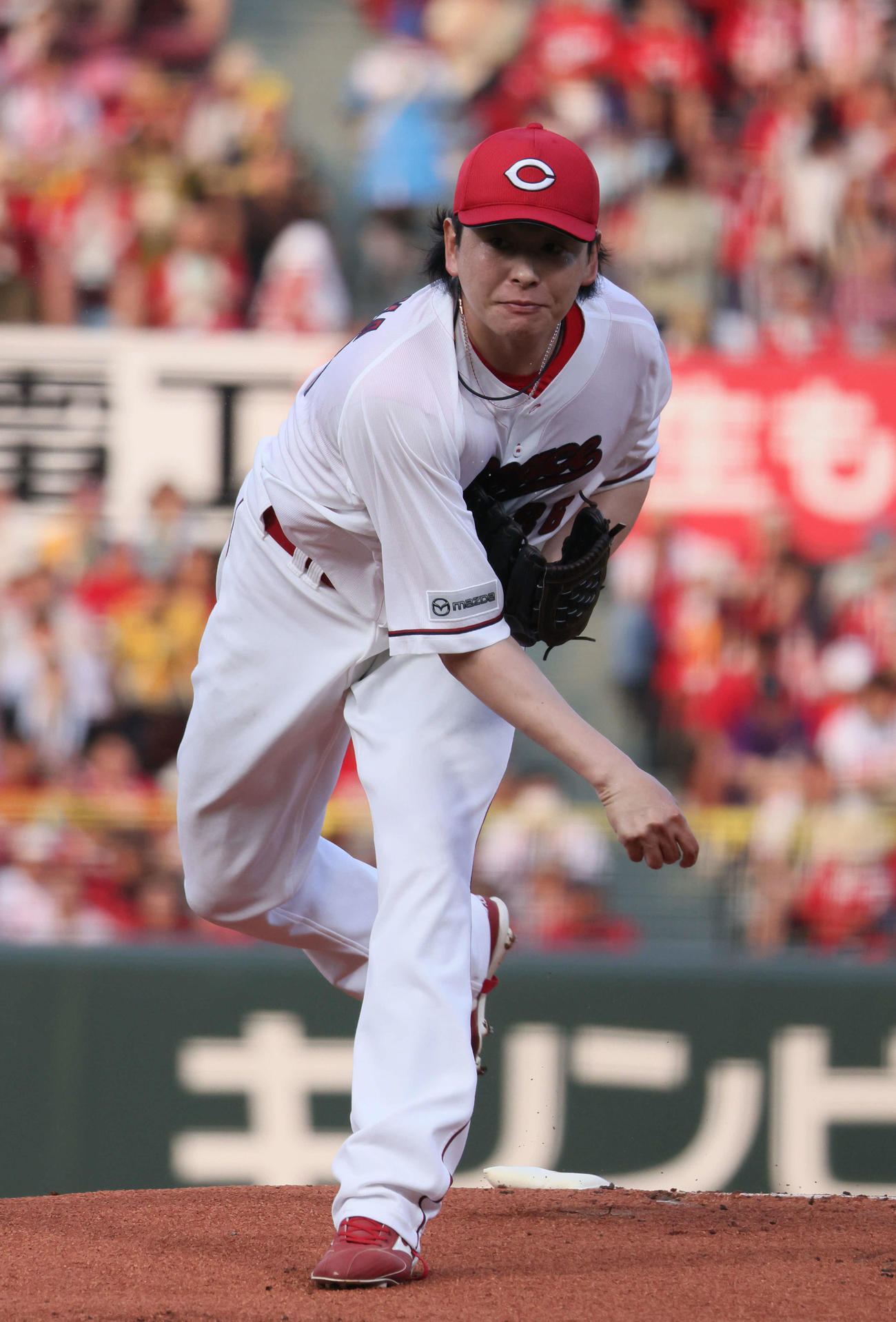 広島対阪神　広島先発の大瀬良（撮影・加藤孝規）