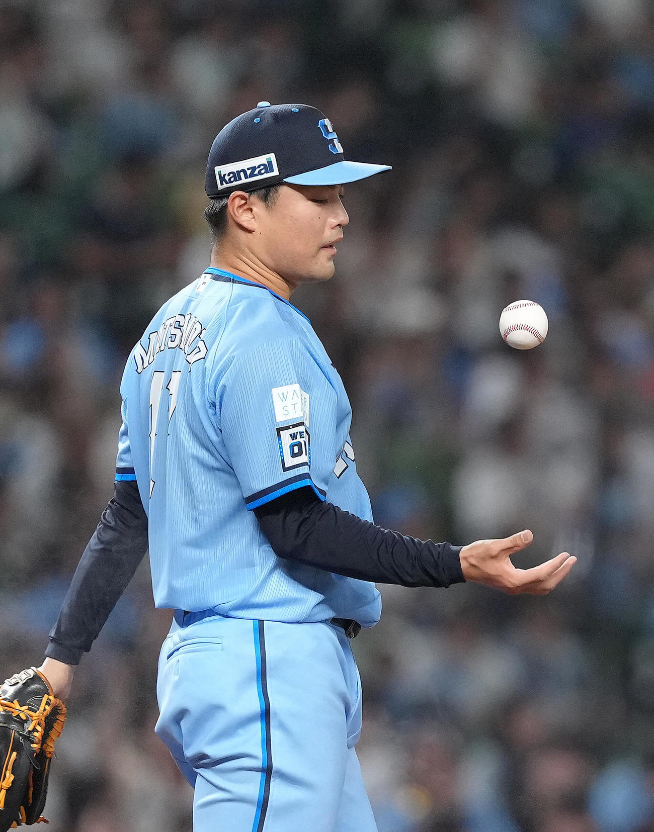 西武対ソフトバンク　1回表ソフトバンク1死満塁、柳町に先制適時打を浴びた松本（撮影・足立雅史）