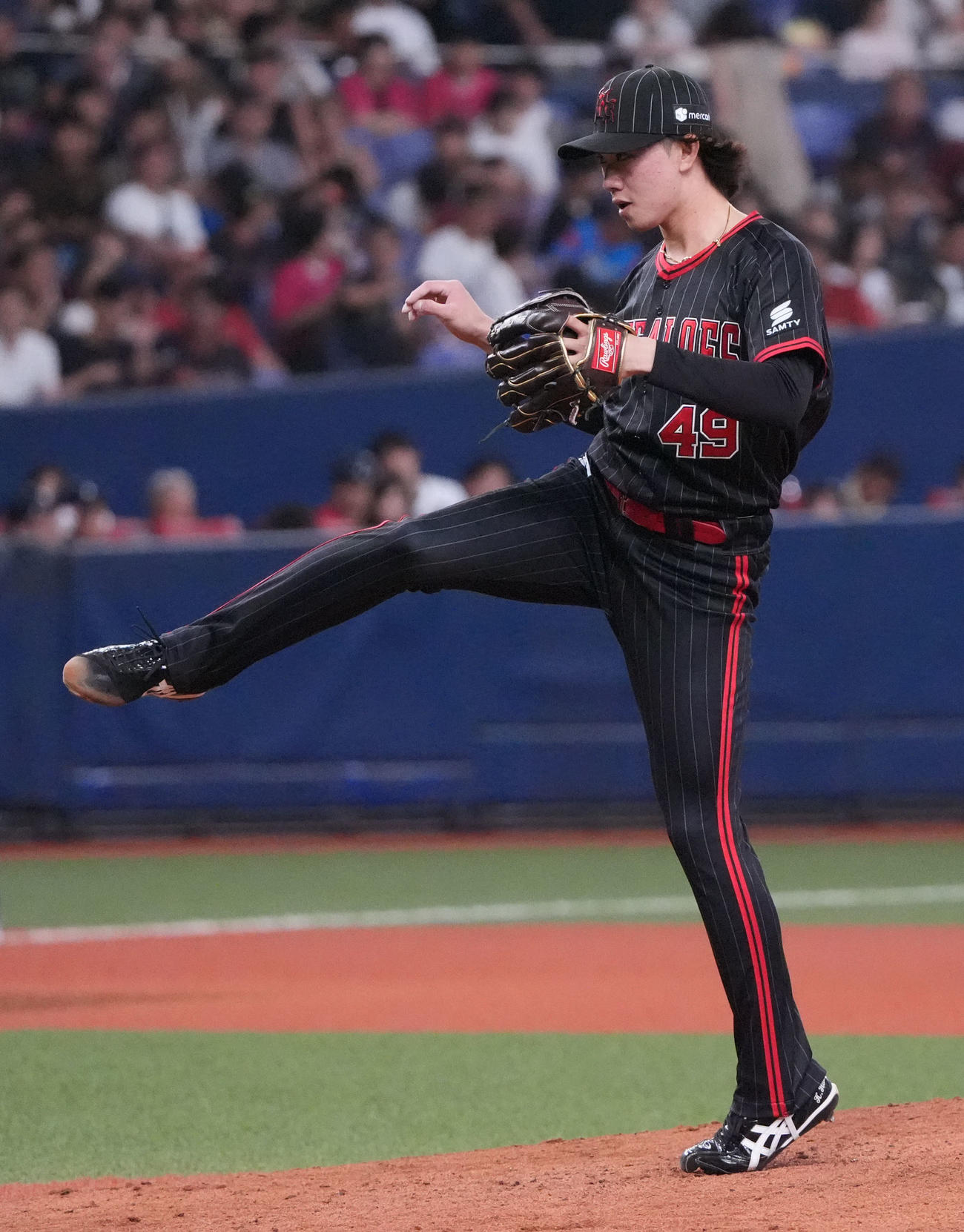 オリックス対楽天　7回表、オリックス3番手で登板する片山（撮影・森本幸一）