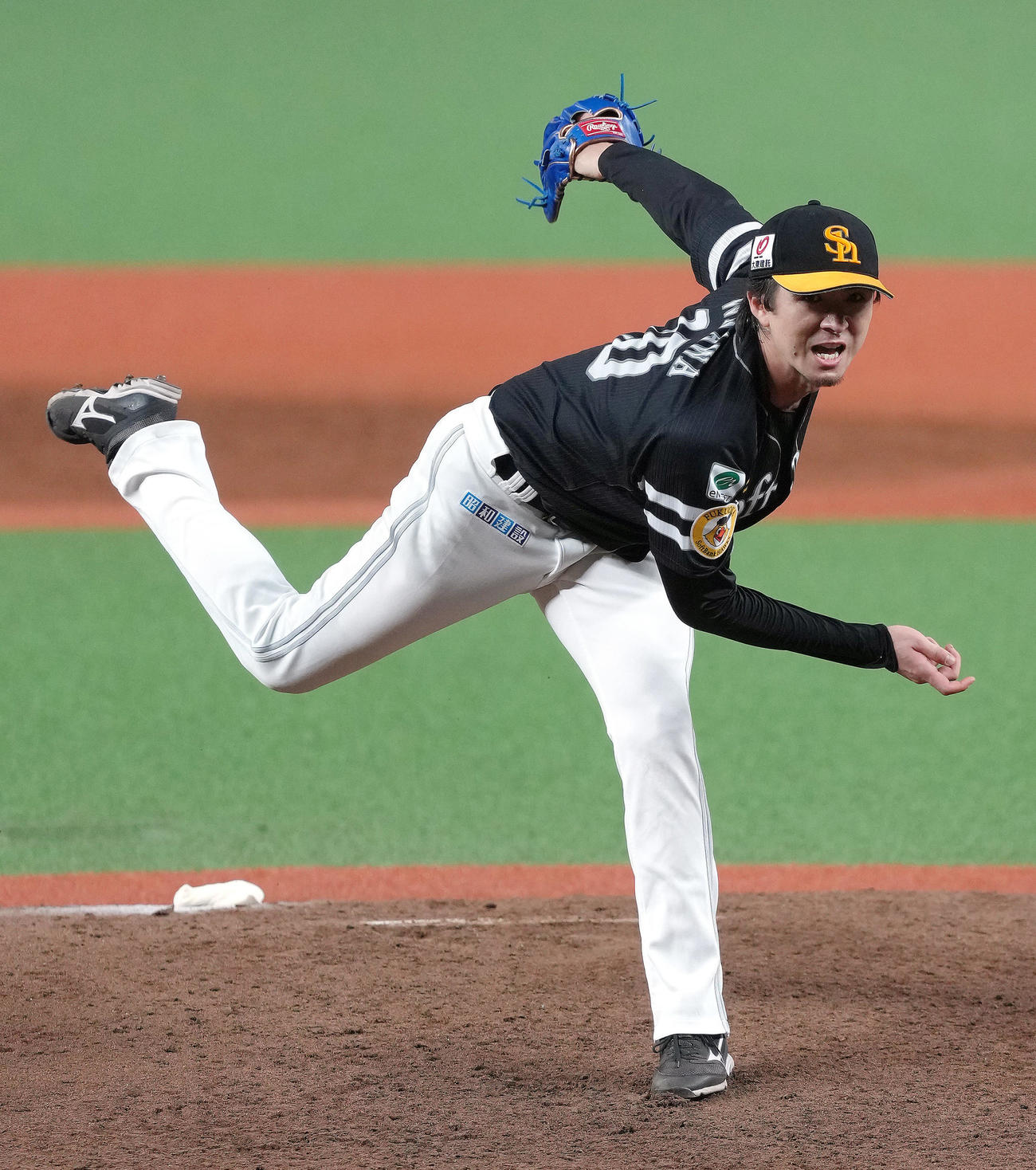 西武対ソフトバンク　ソフトバンク先発の上沢（撮影・足立雅史）