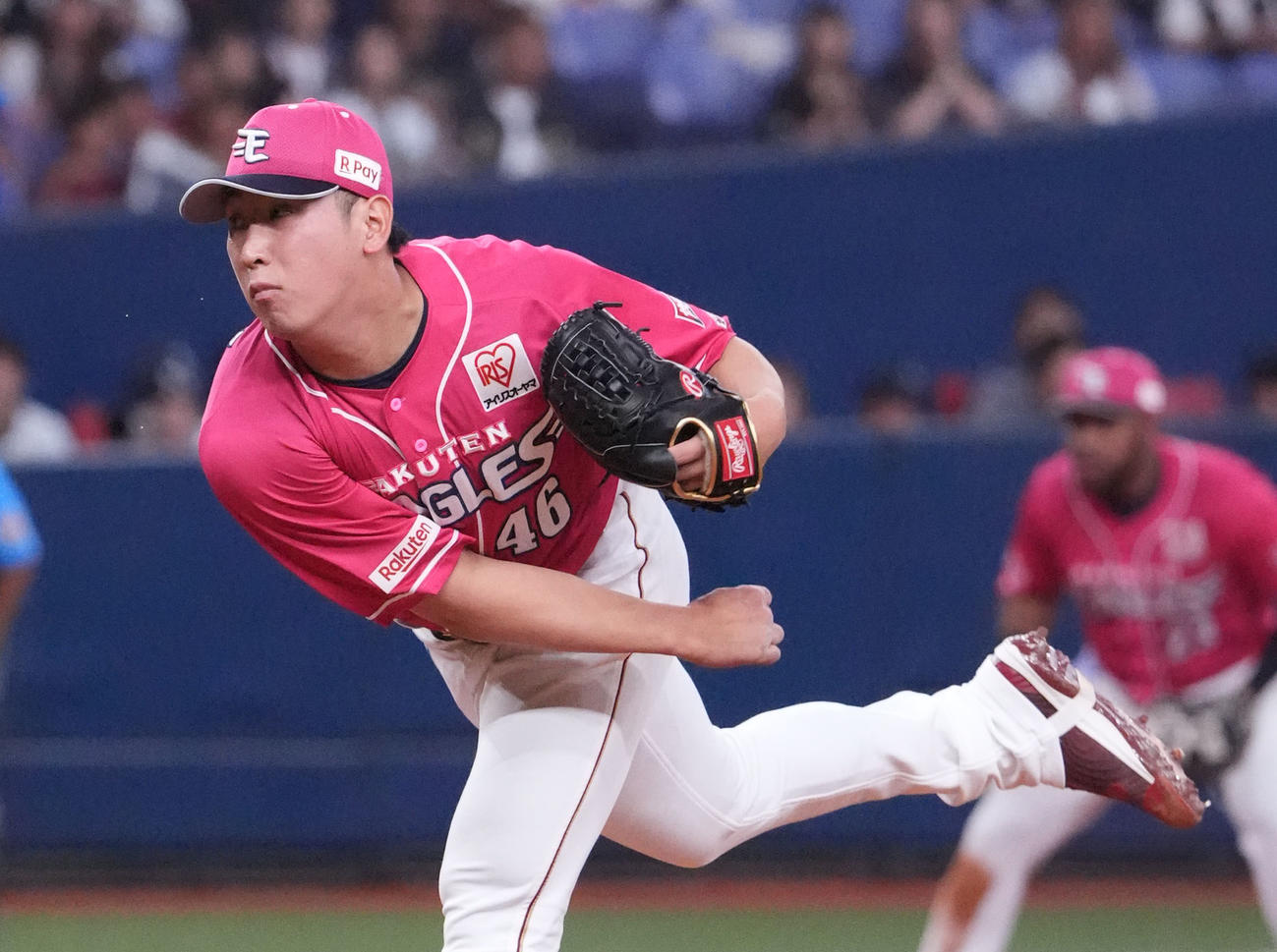 オリックス対楽天　9回裏、楽天4番手で登板する藤平（撮影・森本幸一）