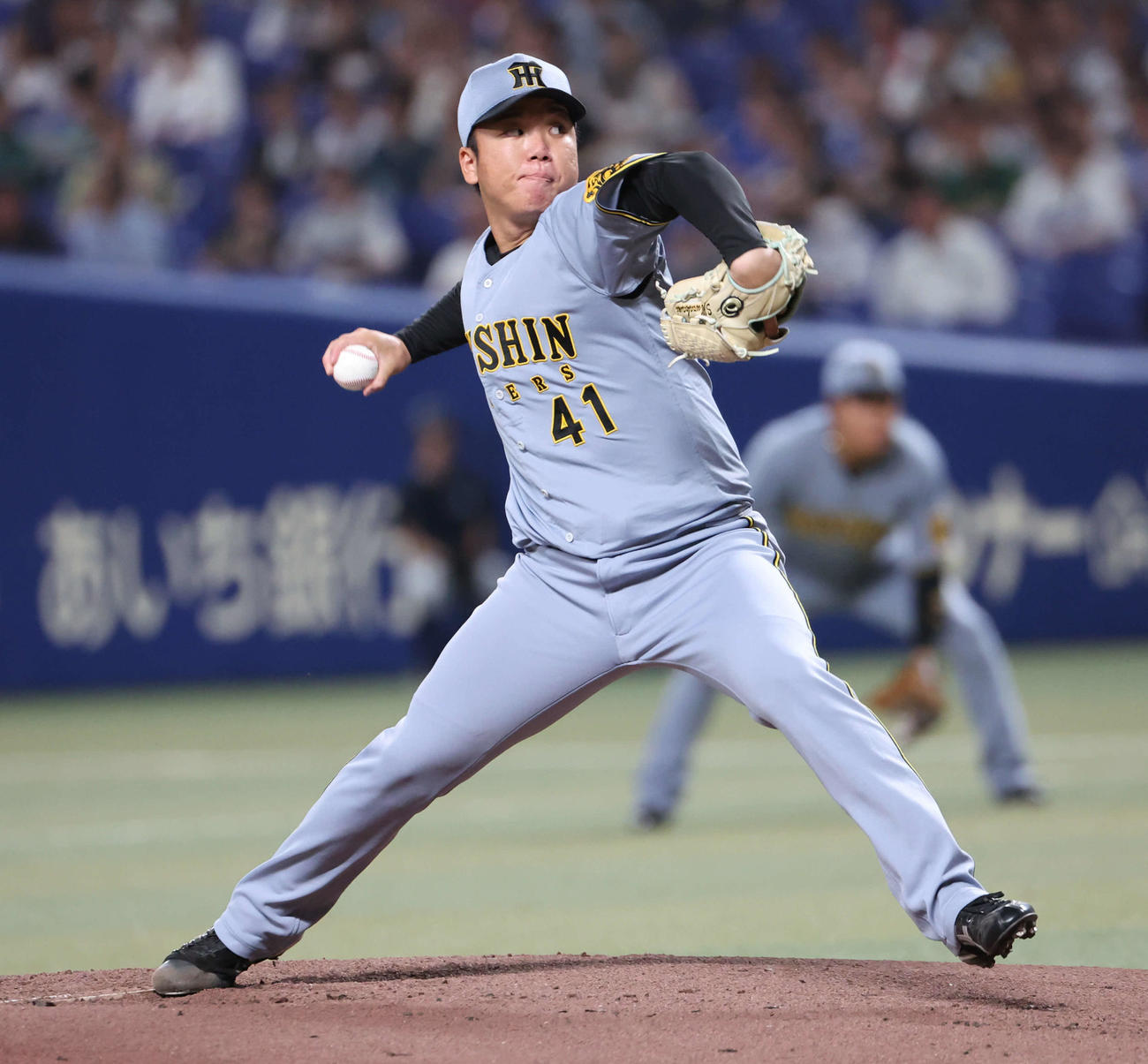 阪神村上頌樹（2025年8月6日撮影）