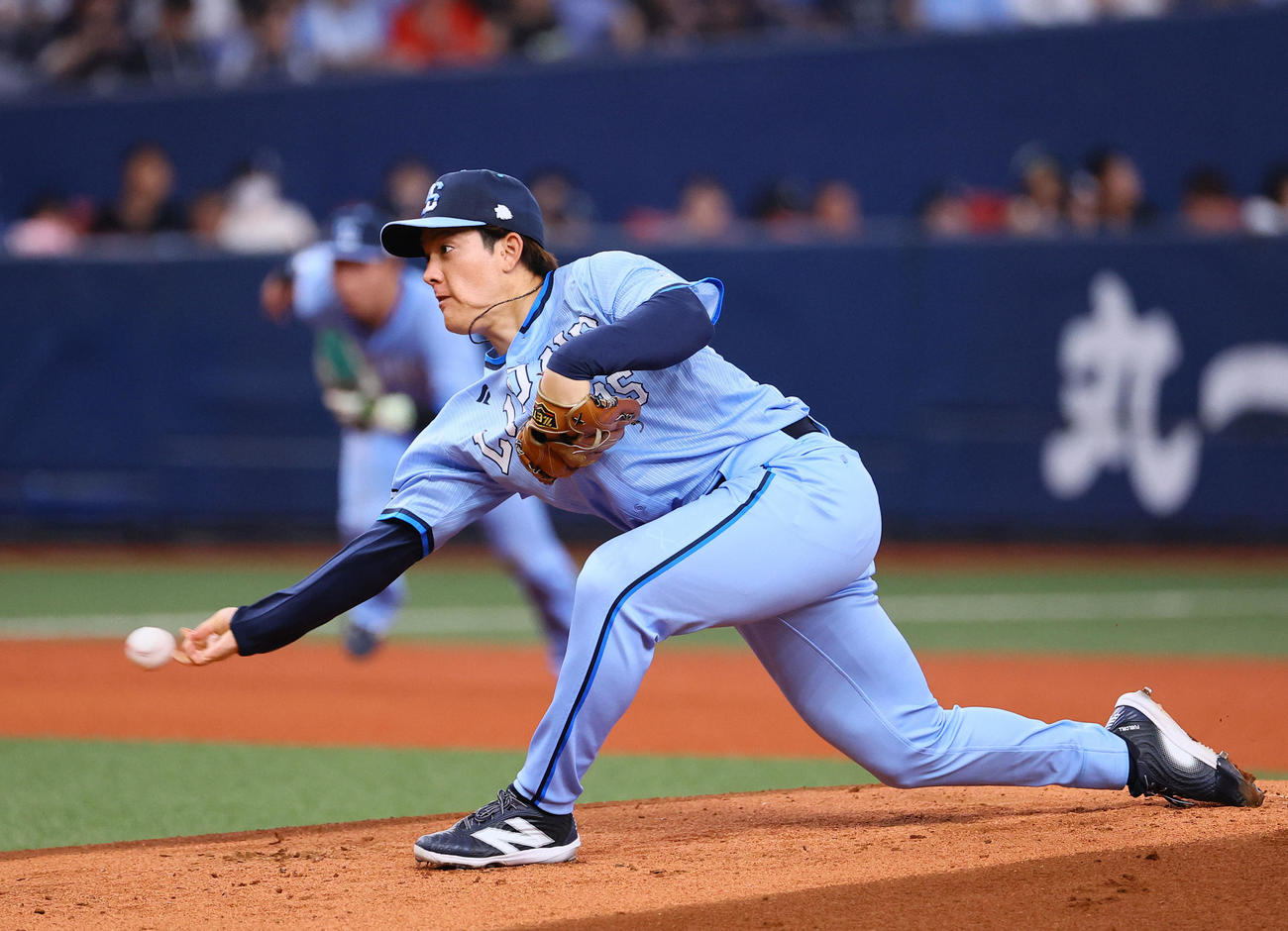 オリックス対西武　西武先発の与座（撮影・藤尾明華）