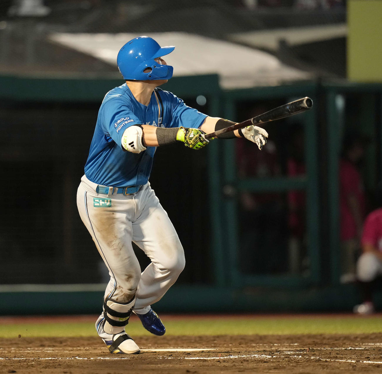 楽天対日本ハム　3回表日本ハム無死満塁、犠飛を放つ清宮幸（撮影・井上学）
