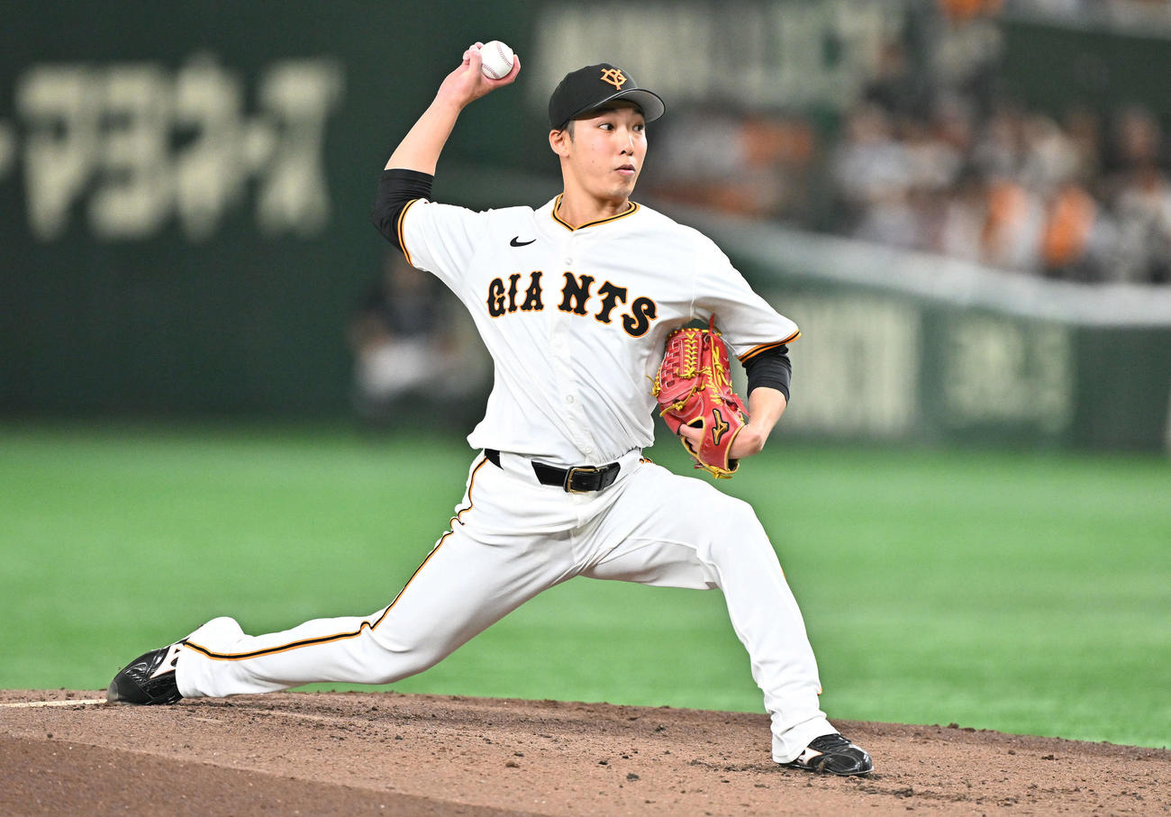 巨人対阪神　巨人先発の赤星（撮影・滝沢徹郎）