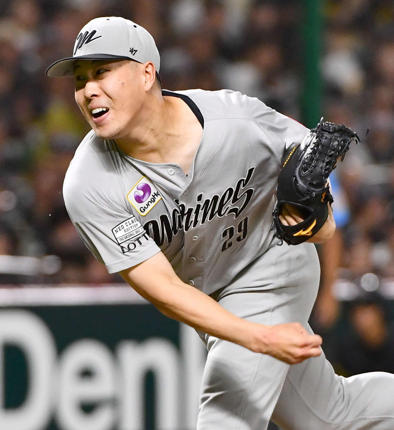 ソフトバンク対ロッテ　ロッテ先発の西野（撮影・岩下翔太）