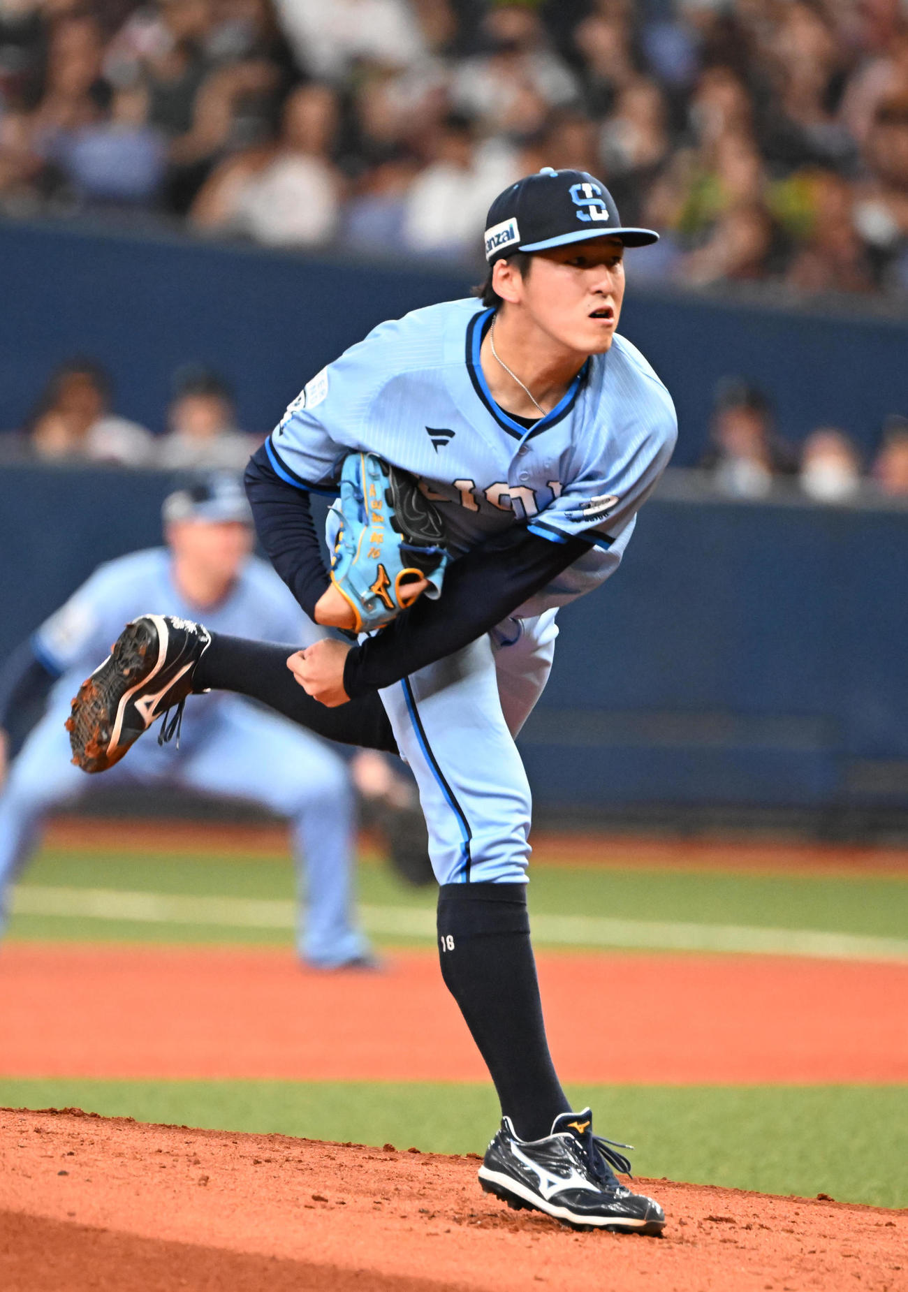 オリックス対西武　先発する西武隅田（撮影・和賀正仁）