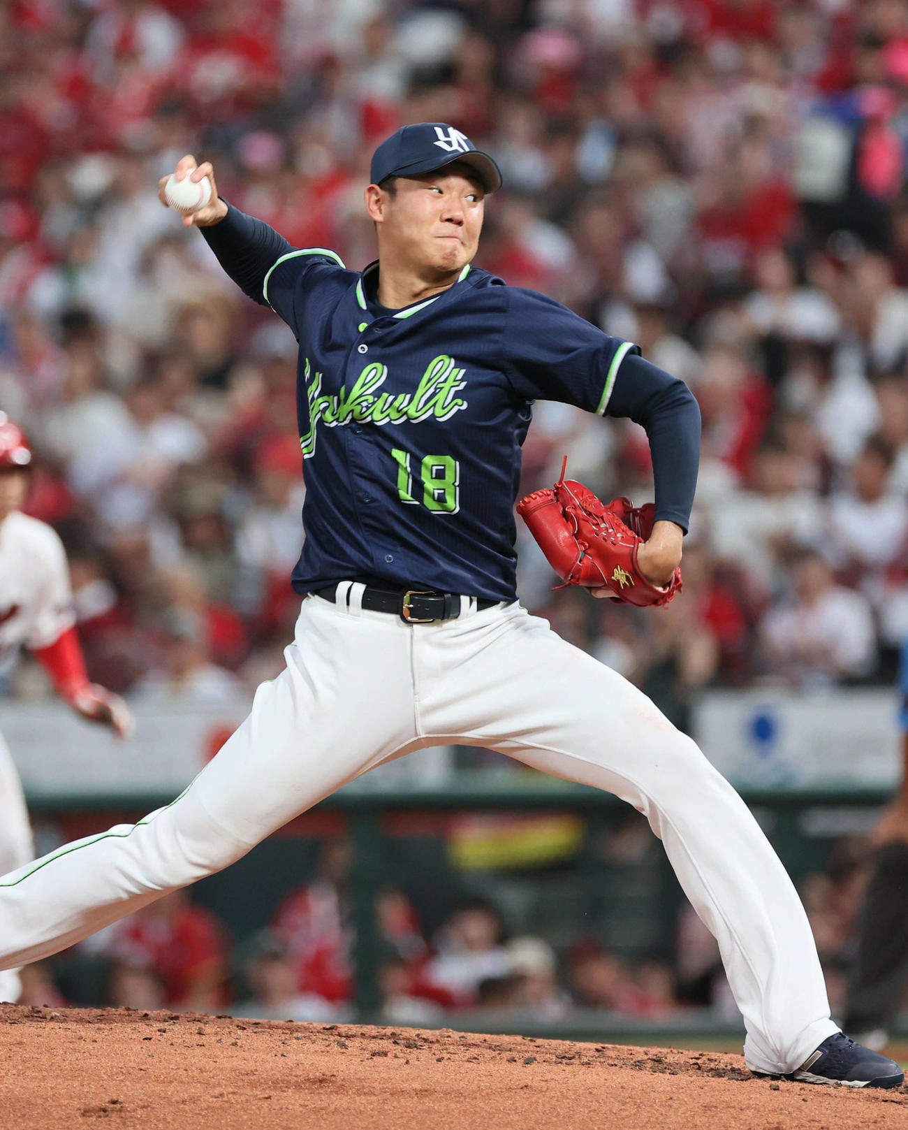 広島対ヤクルト　ヤクルト先発の奥川（撮影・加藤孝規）