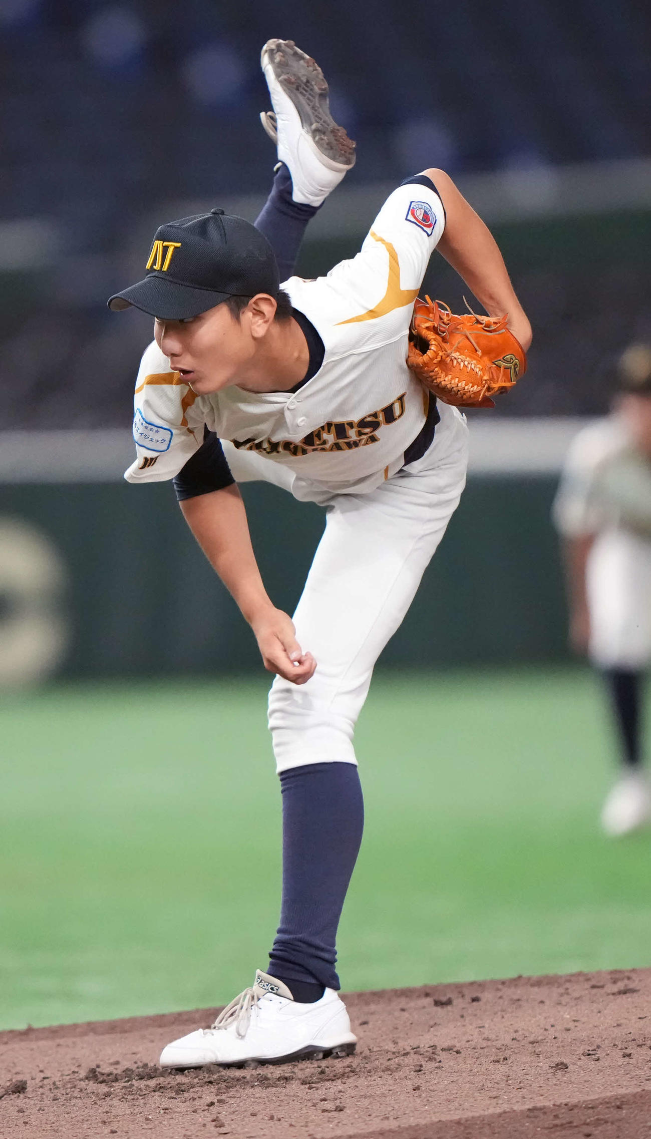 世田谷西リトルシニア対旭川大雪ボーイズ　旭川大雪ボーイズ先発の神元（撮影・小島史椰）