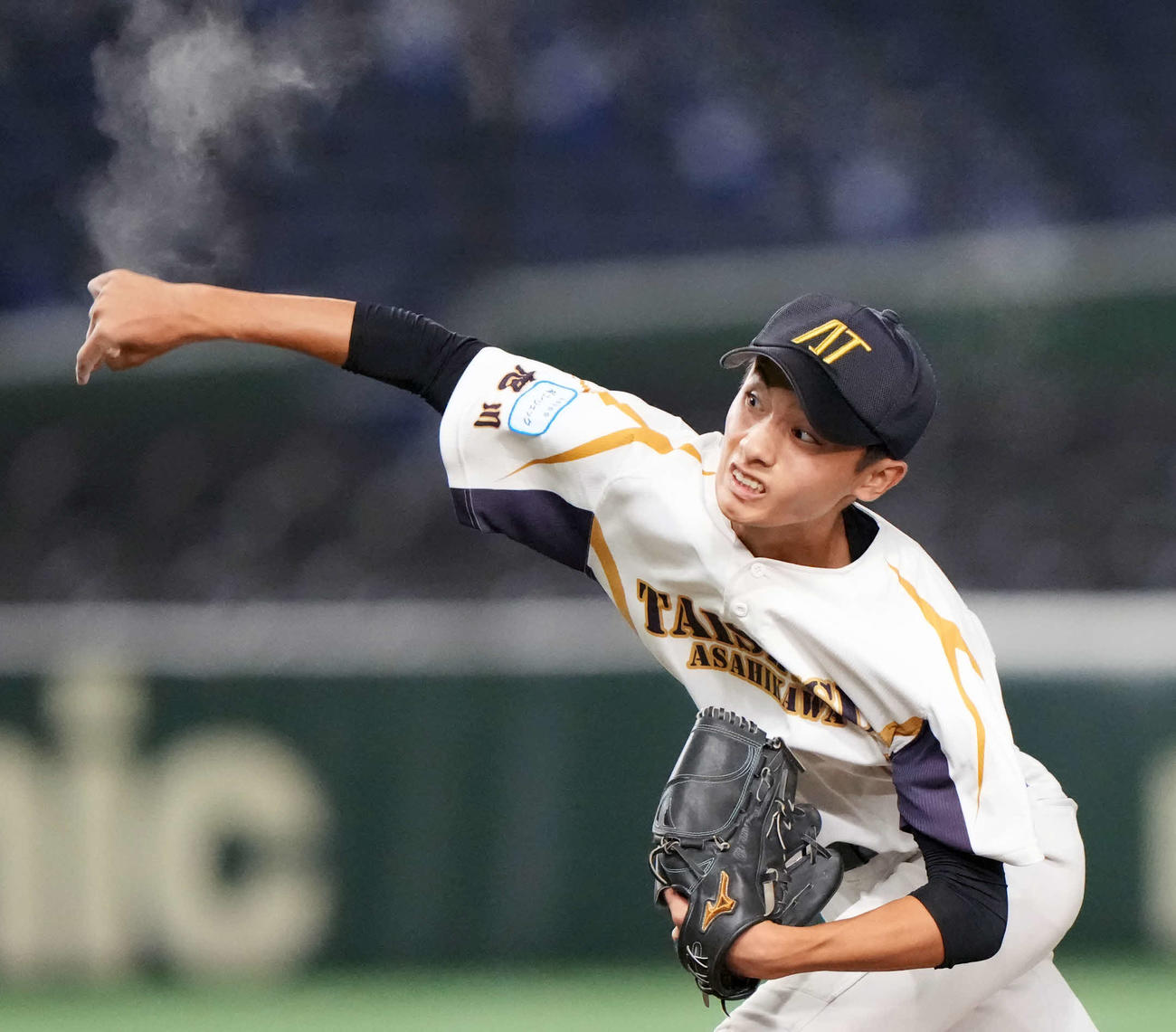 世田谷西リトルシニア対旭川大雪ボーイズ　5回表から登板し力投する旭川大雪ボーイズ・樽井（撮影・小島史椰）